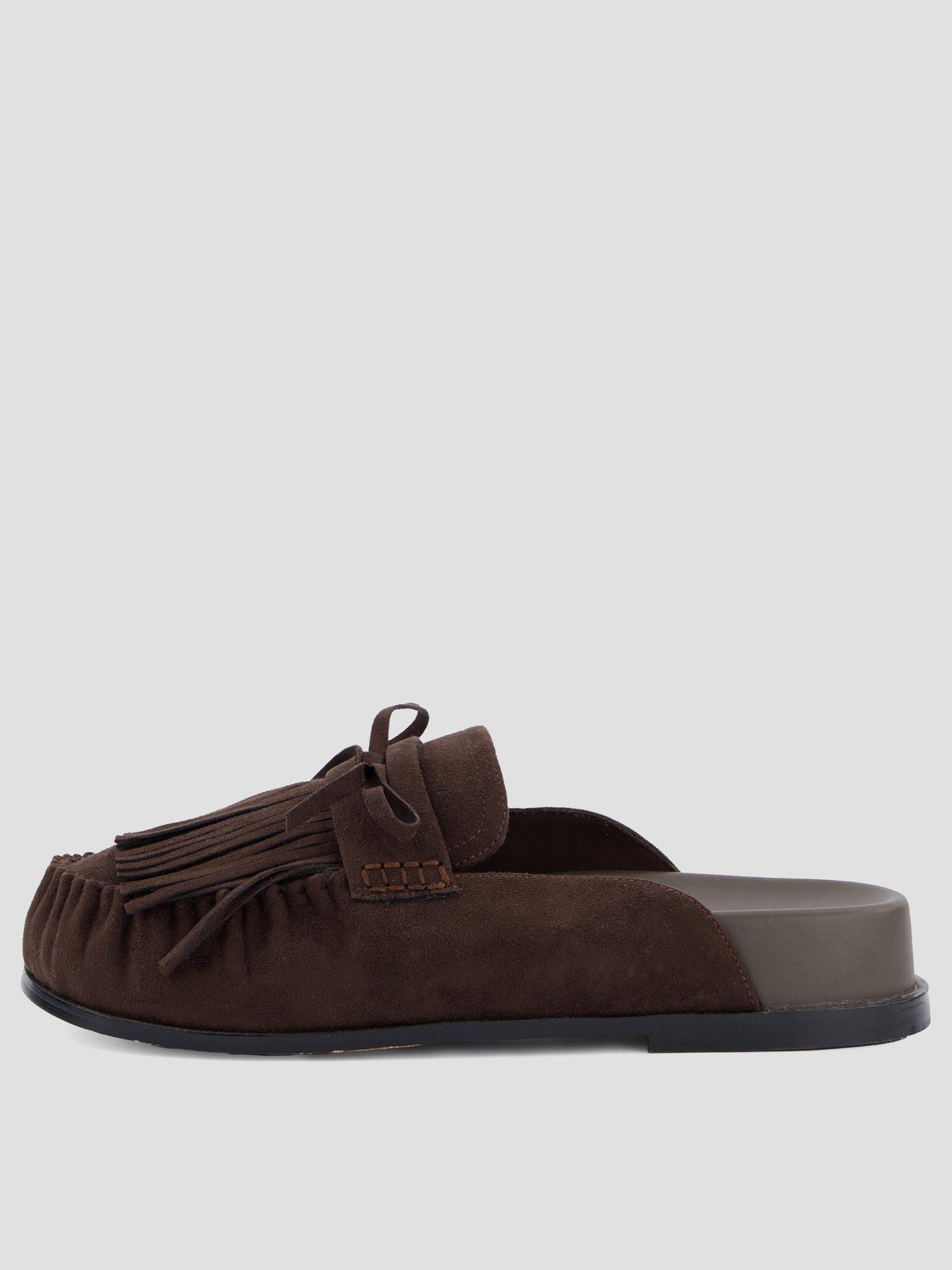 Image 1 of 6 of The Very Collection Mule Moccasin Loafer Shoes - Brown