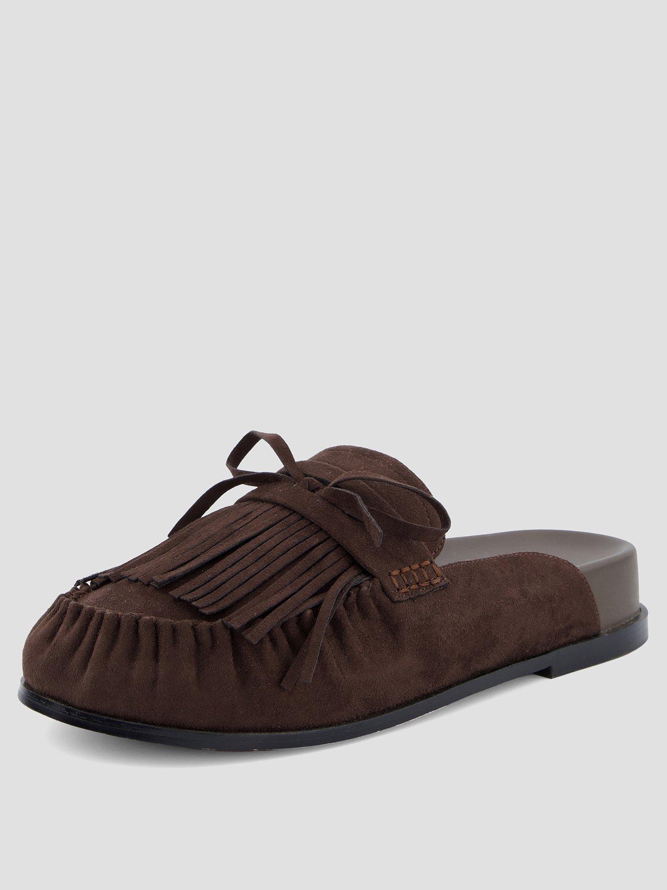 Image 2 of 6 of The Very Collection Mule Moccasin Loafer Shoes - Brown