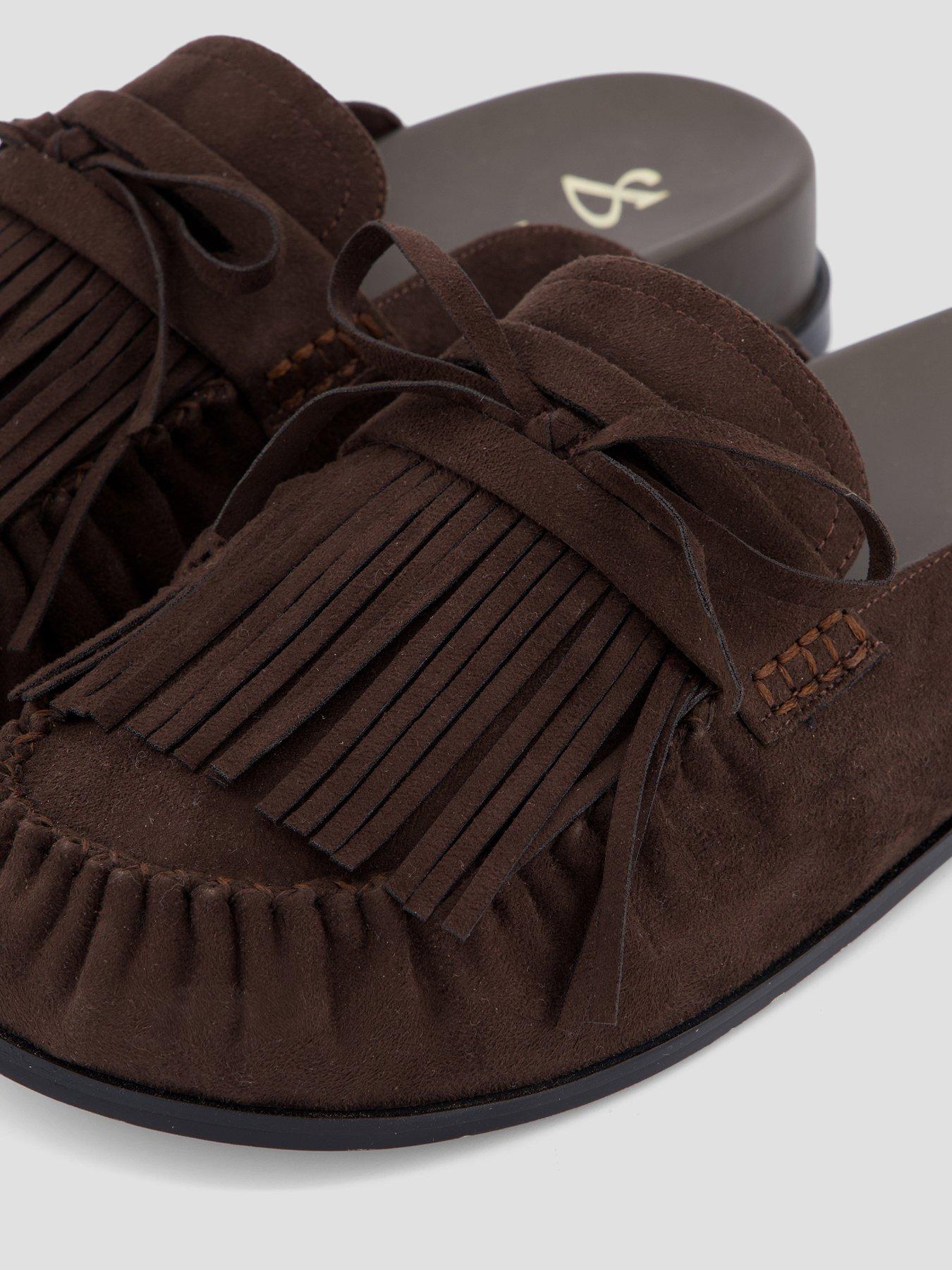 Image 5 of 6 of The Very Collection Mule Moccasin Loafer Shoes - Brown