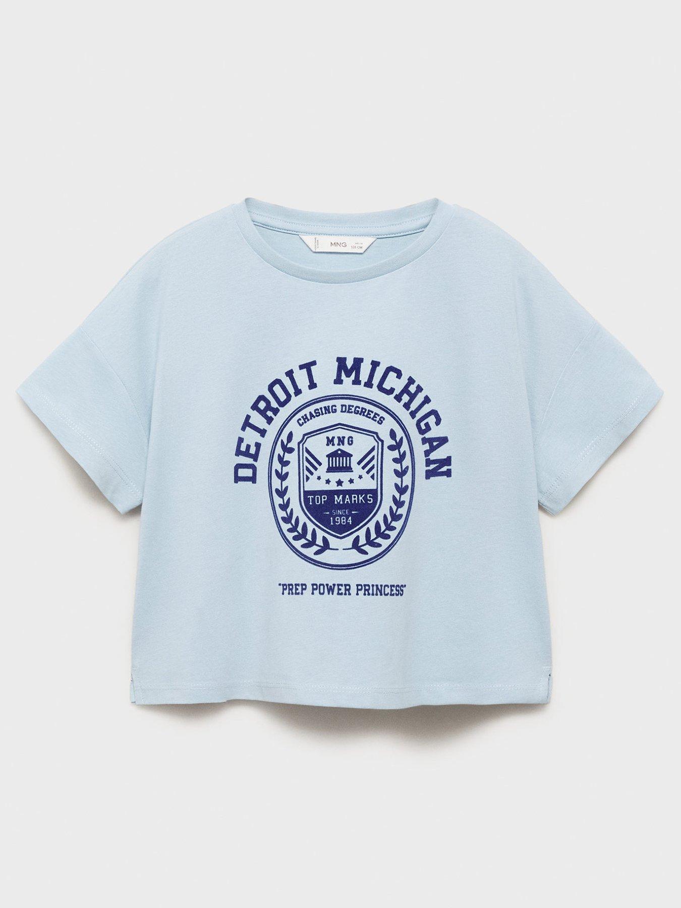 undefined Girls Detroit Short Sleeve T-Shirt - Light Blue