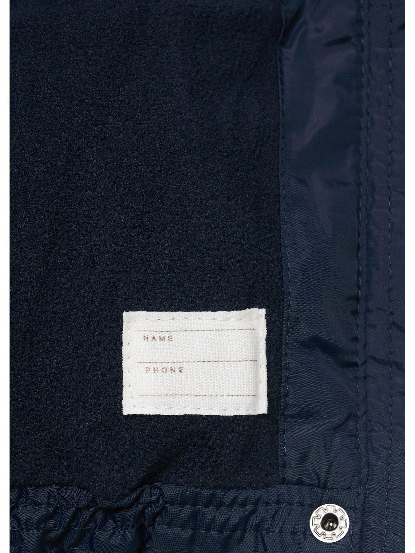  image of mango-girls-padded-longline-coat-navy