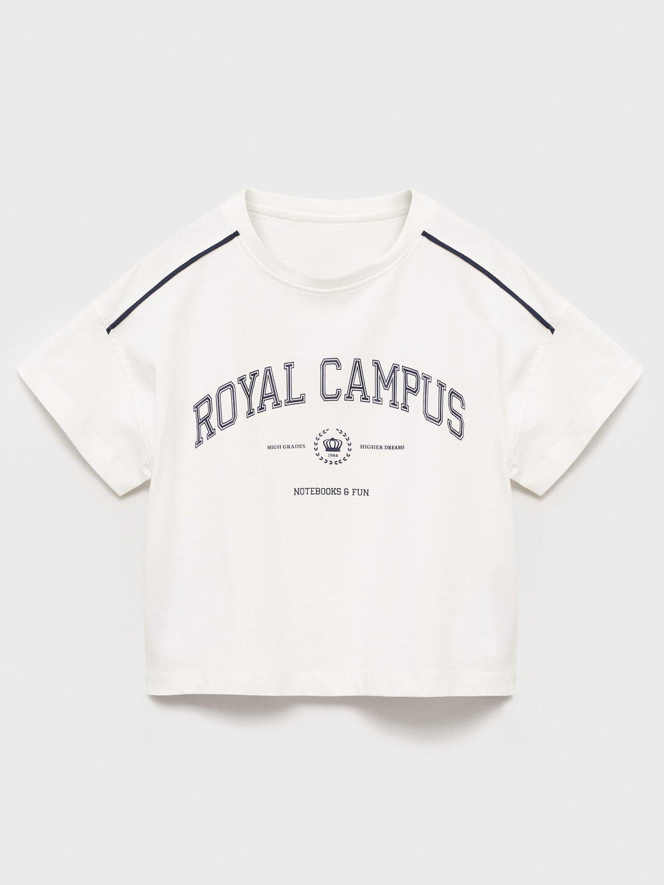 undefined Girls Collegiate Short Sleeve Tshirt - White