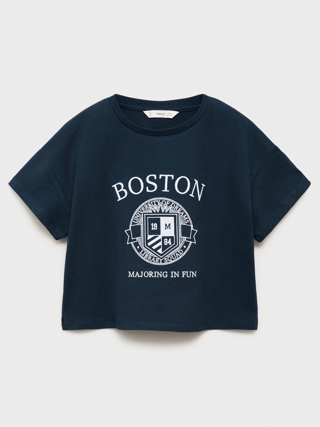 Image 1 of 4 of Mango Girls Boston Short Sleeve T-Shirt - Navy