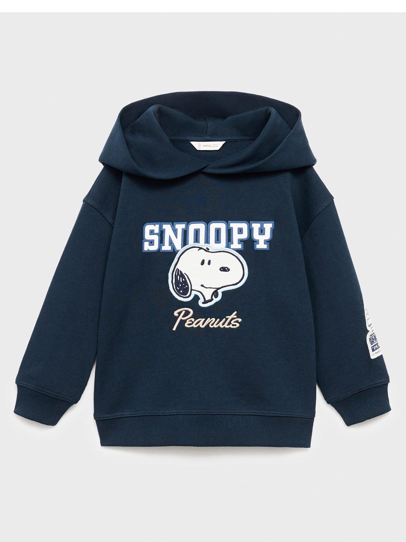 Image 1 of 4 of Mango Younger Boys Snoopy Co-Ord Hoody - Navy