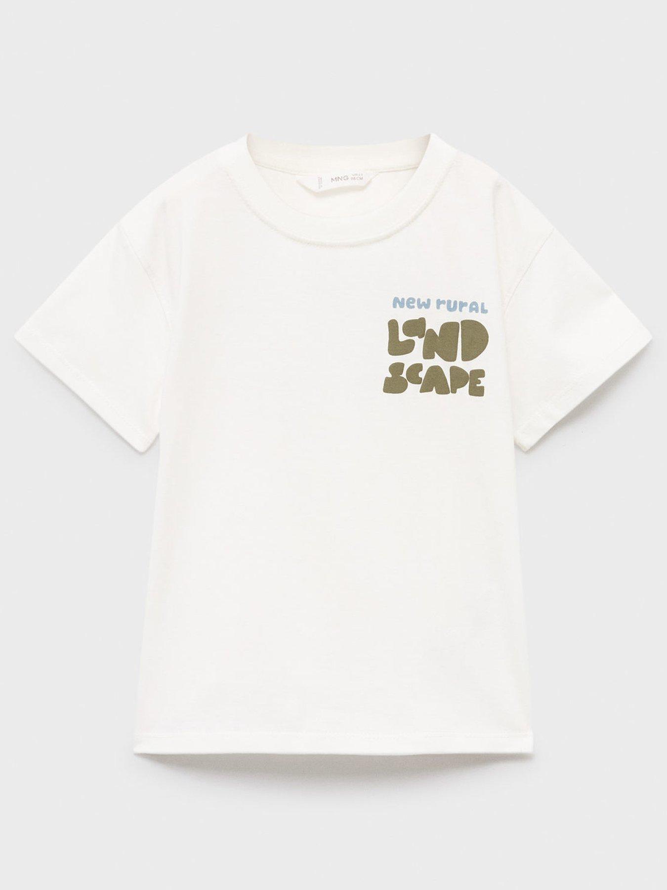Image 2 of 4 of Mango Younger Boys Rural Short Sleeve Backprint T-shirt - Light Cream