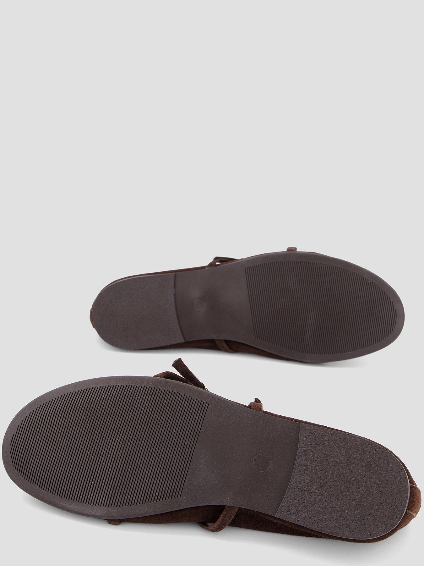 Image 4 of 6 of The Very Collection Suede Ballet Flat Shoe - Chocolate