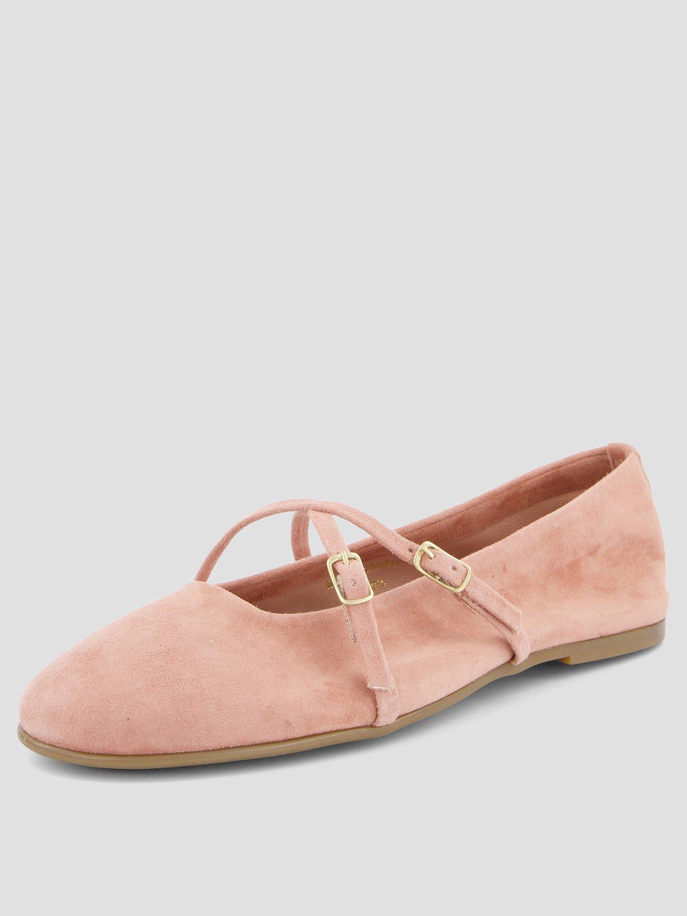 Image 2 of 6 of The Very Collection Suede Ballet Flat Shoe - Pink