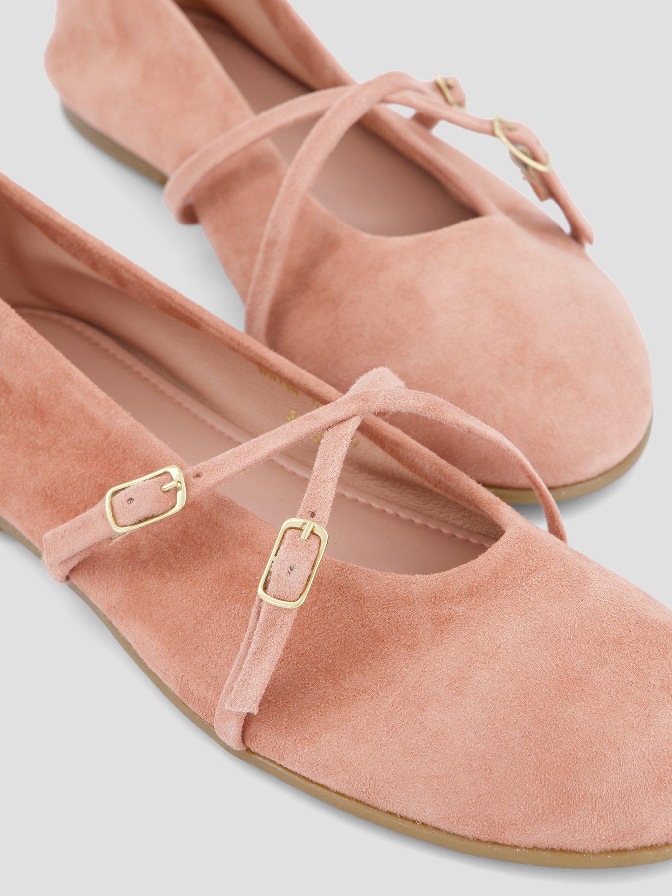 Image 5 of 6 of The Very Collection Suede Ballet Flat Shoe - Pink