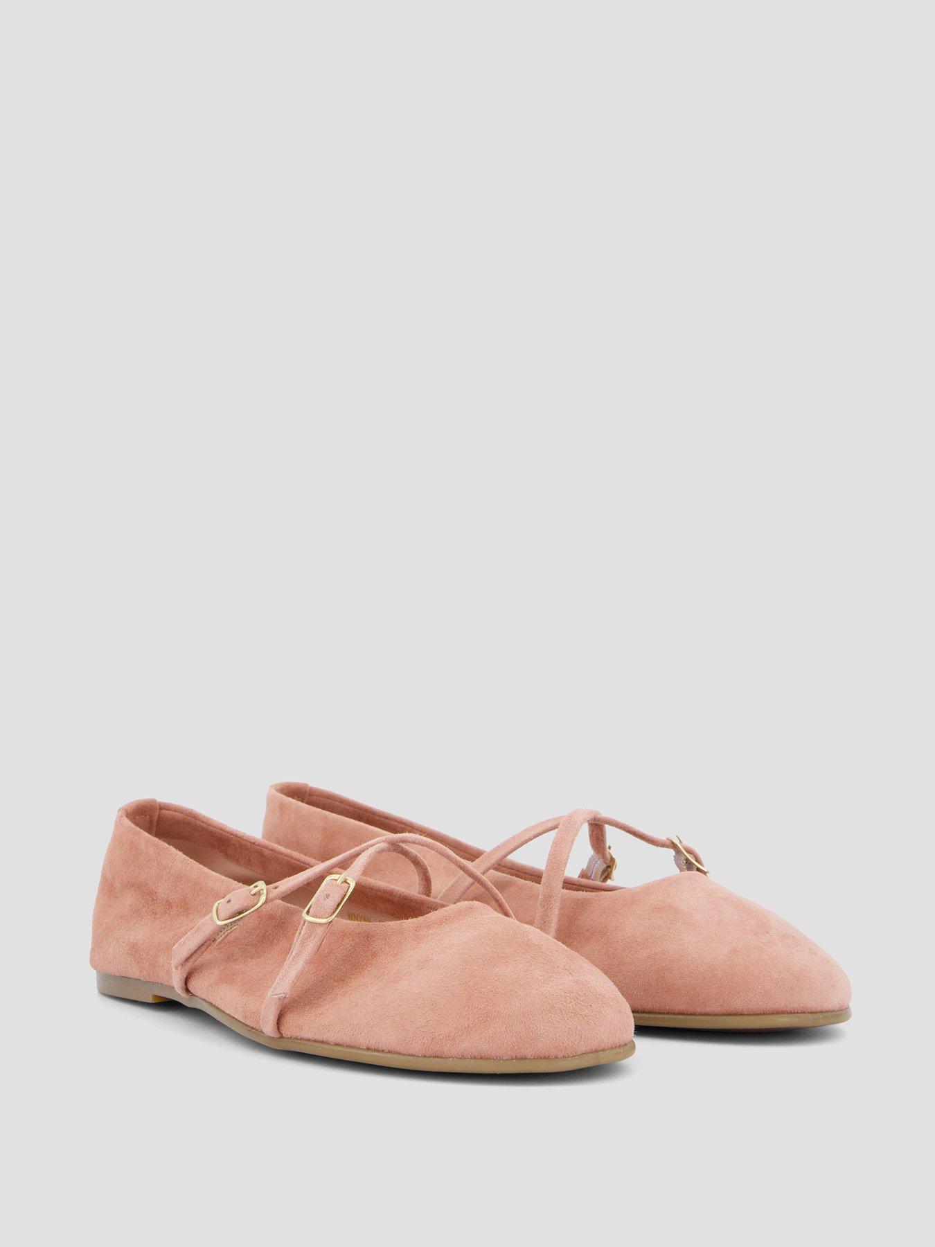 Image 6 of 6 of The Very Collection Suede Ballet Flat Shoe - Pink
