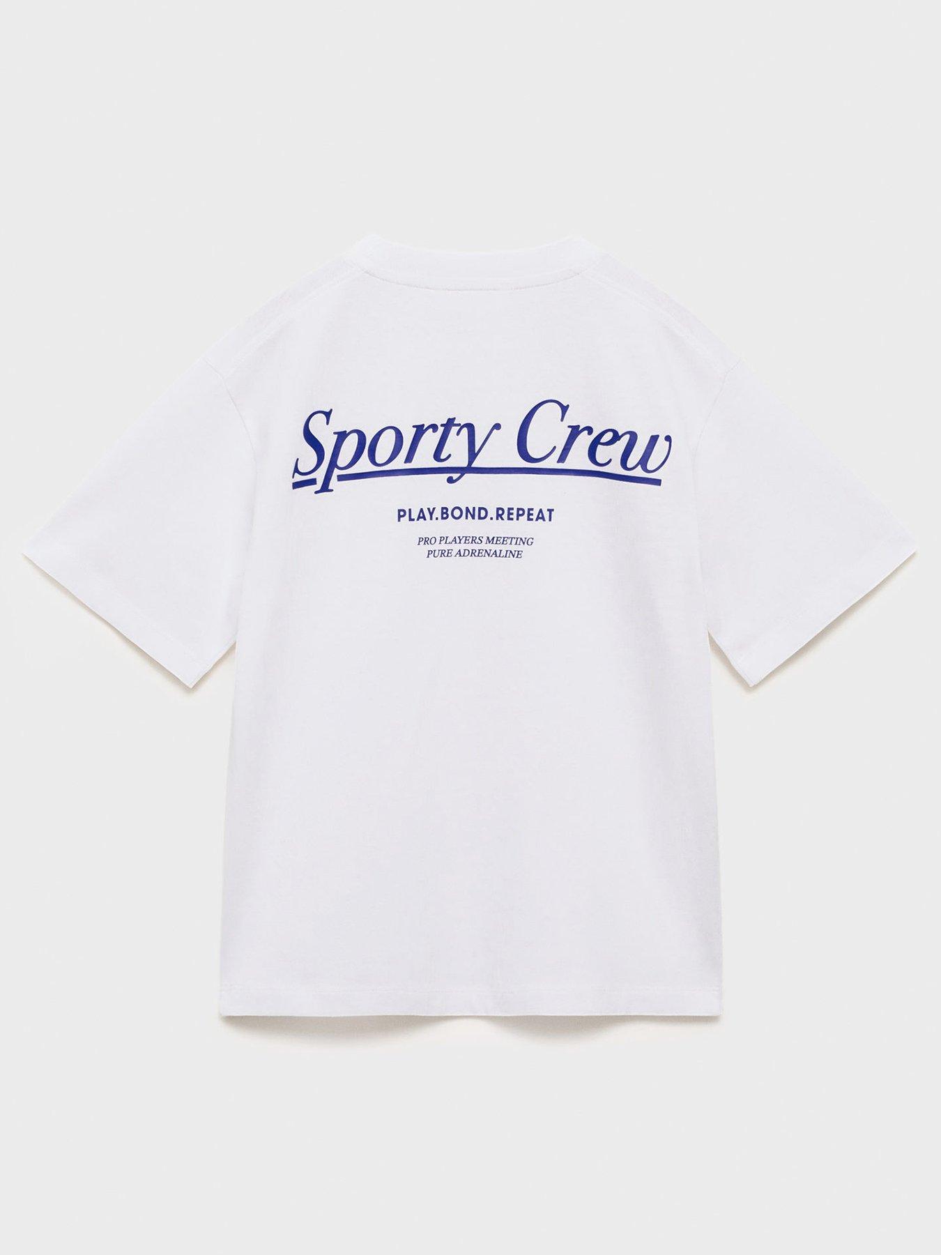 Mango Boys Sporty Back Print Short Sleeve T-shirt - White
