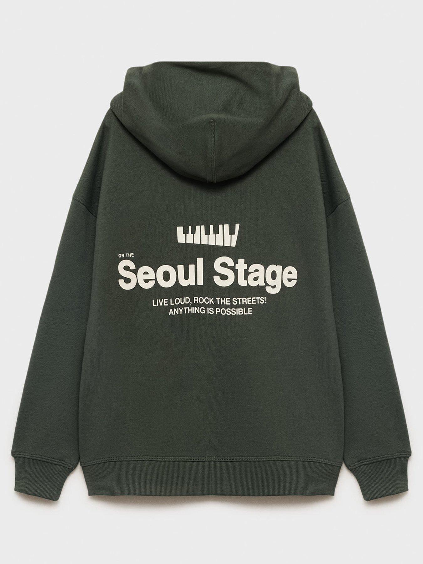 undefined Boys Seoul Back Print Hoody - Green