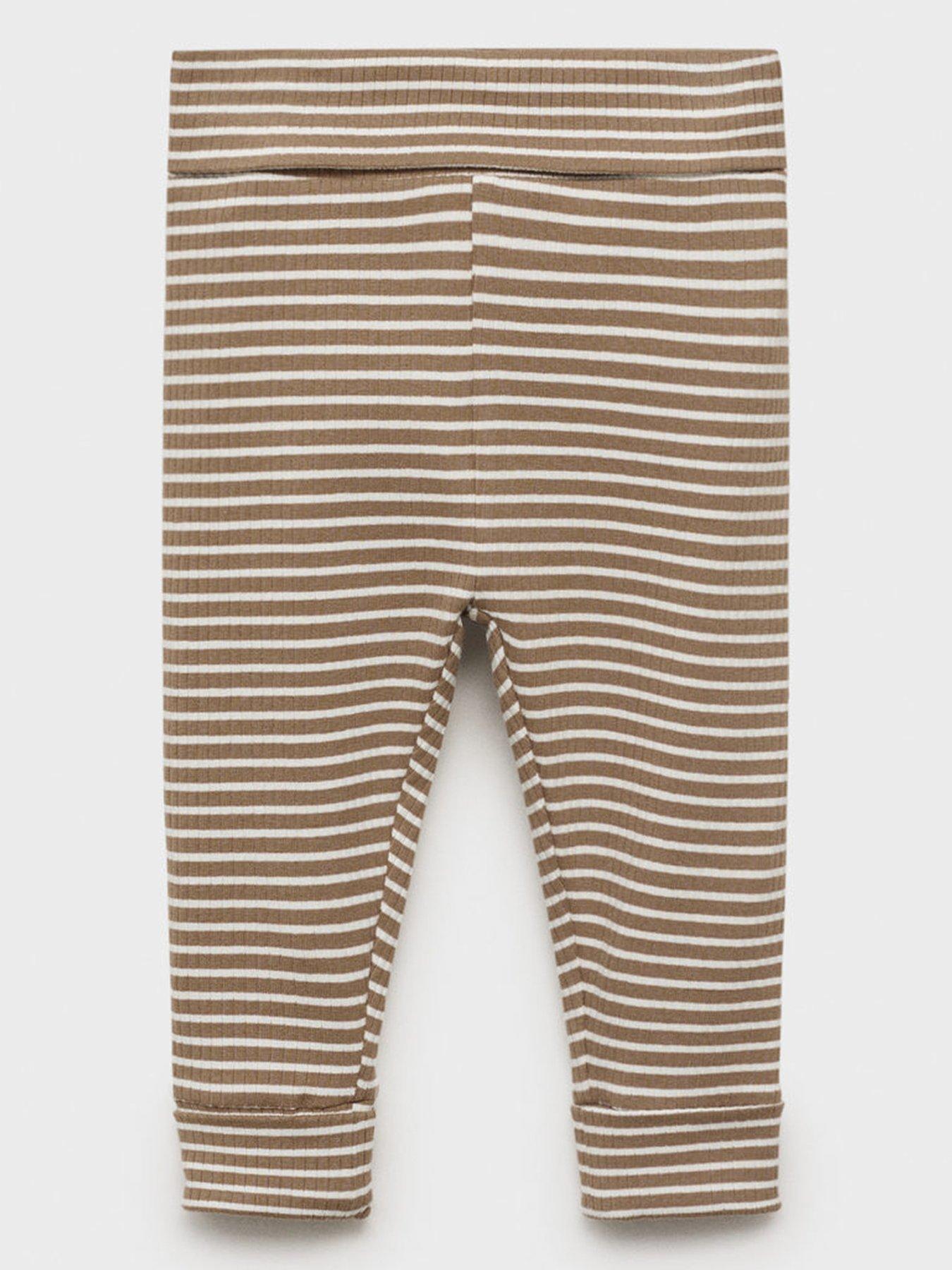 undefined Baby Unisex Striped Co-Ord Leggings - Brown