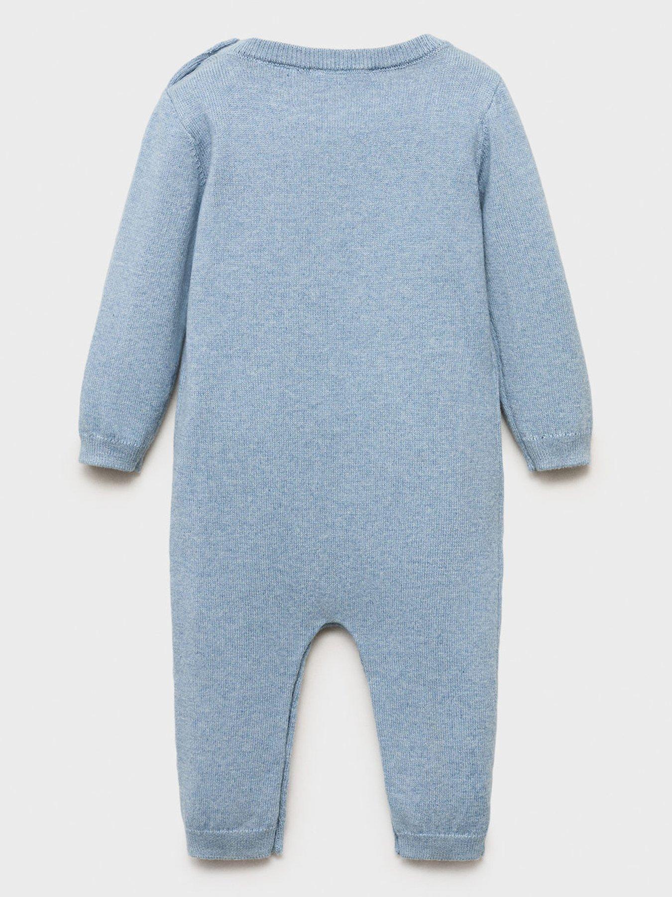 Image 2 of 4 of Mango Baby Boys Knitted Romper - Blue