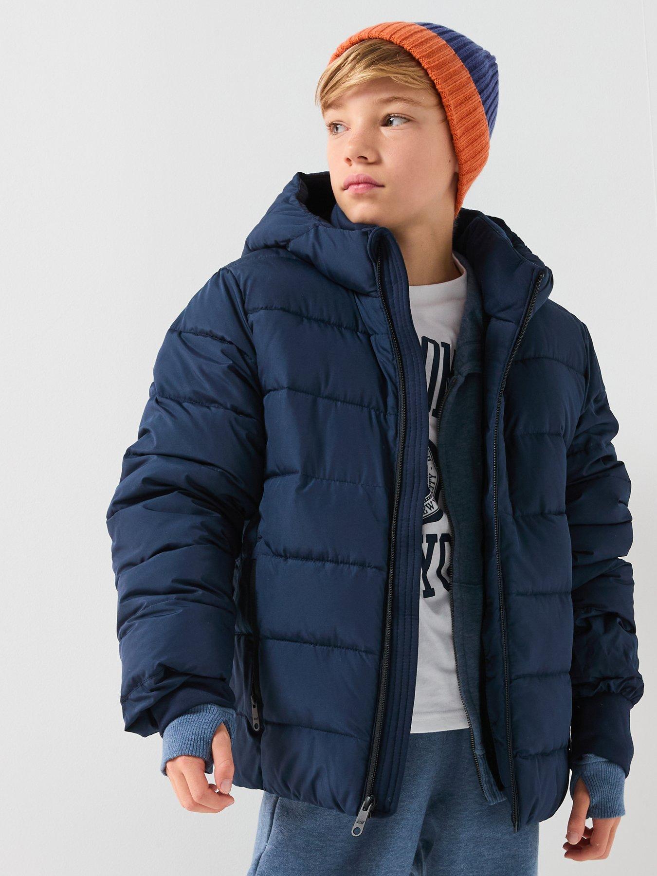 Image 1 of 5 of Abercrombie & Fitch Boys Midweight Padded Jacket - Blue