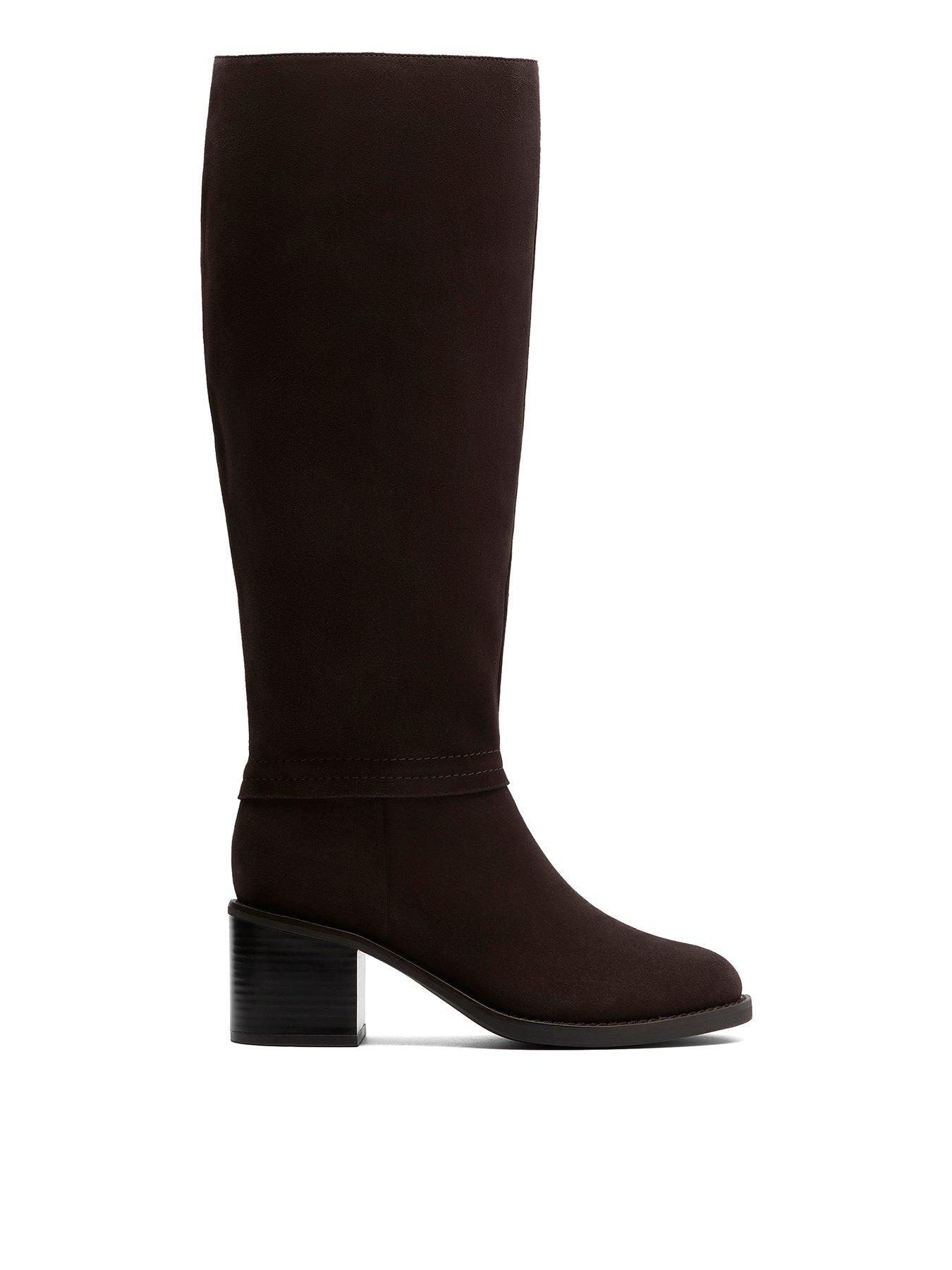 Image 1 of 6 of Clarks Chamberly Hi Knee Boots - Brown