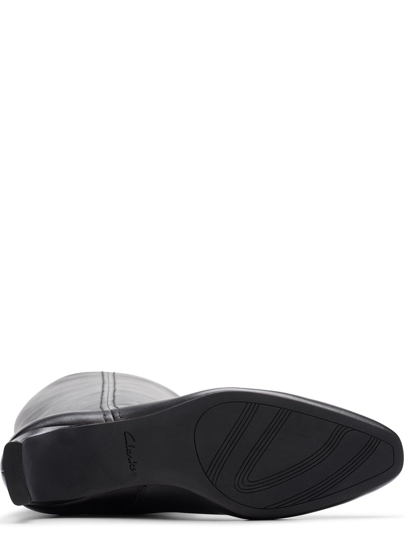  image of clarks-edina-tall-leather-knee-boots-black