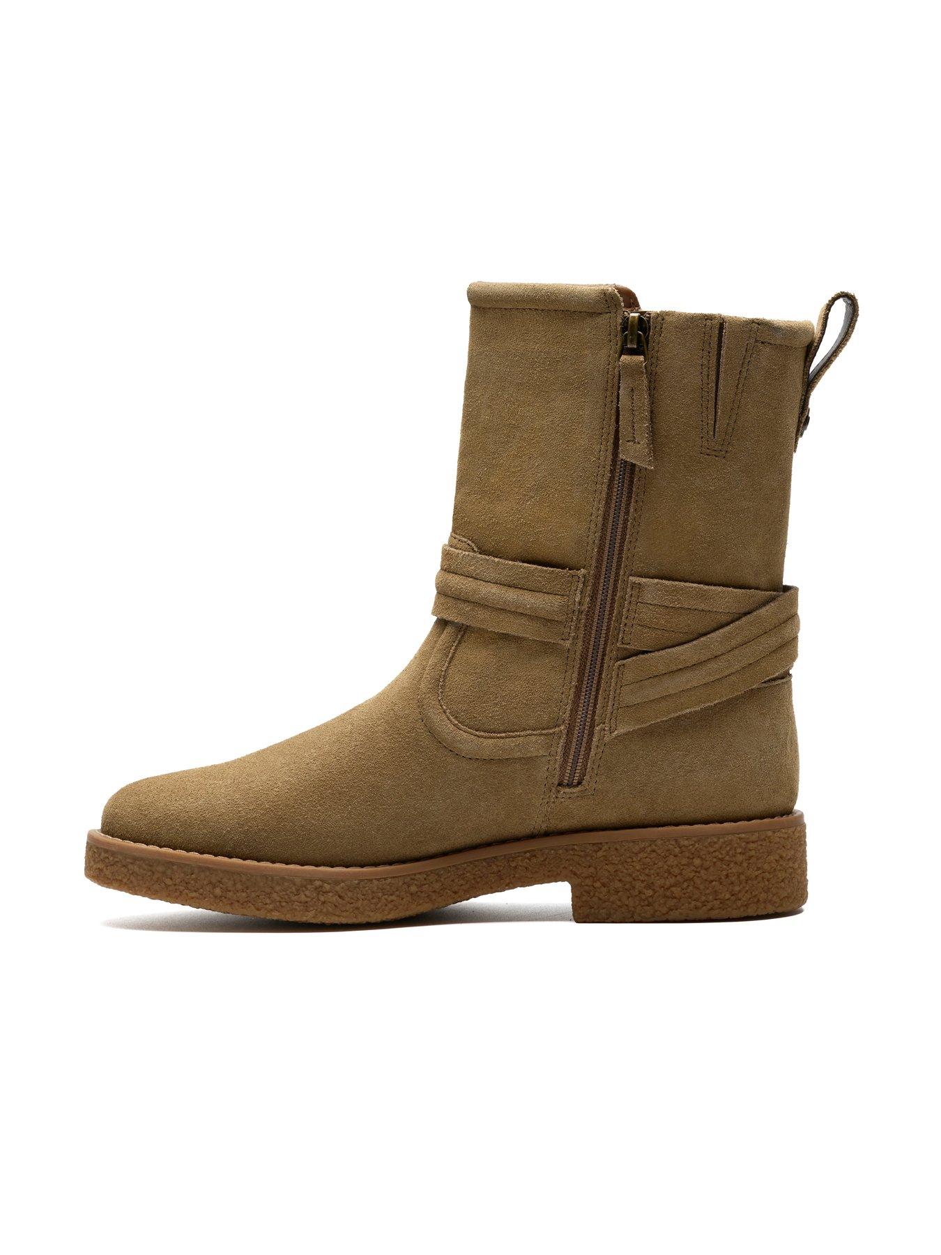  image of clarks-nella-mid-calf-boots-beige