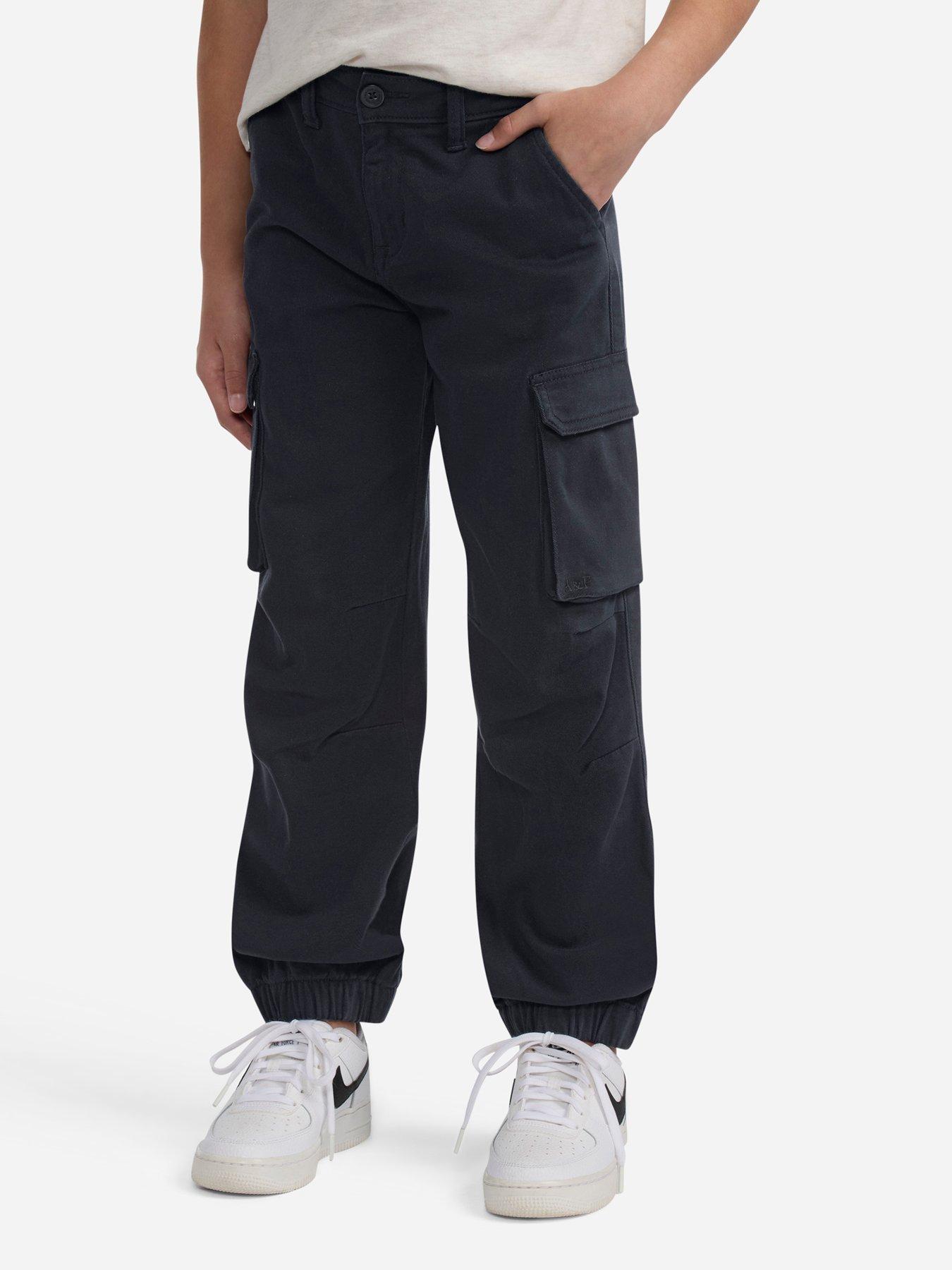  image of abercrombie-fitch-girls-elevated-cargo-jogger-black