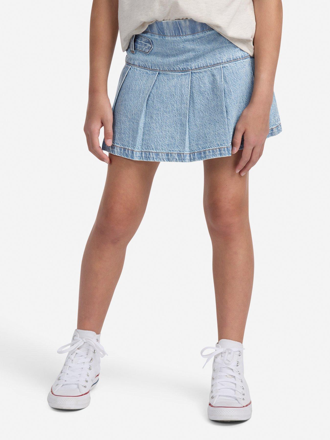 undefined Girls Pull Tab Pleated Skort - Blue