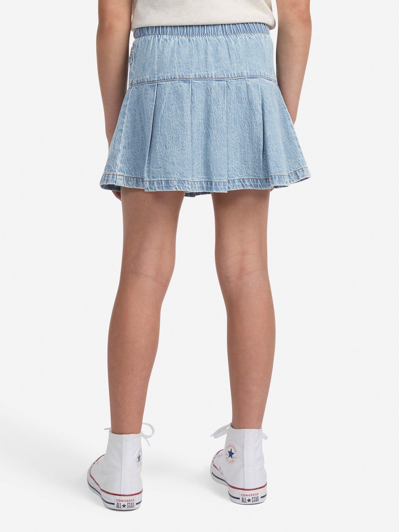 Image 2 of 6 of Abercrombie & Fitch Girls Pull Tab Pleated Skort - Blue