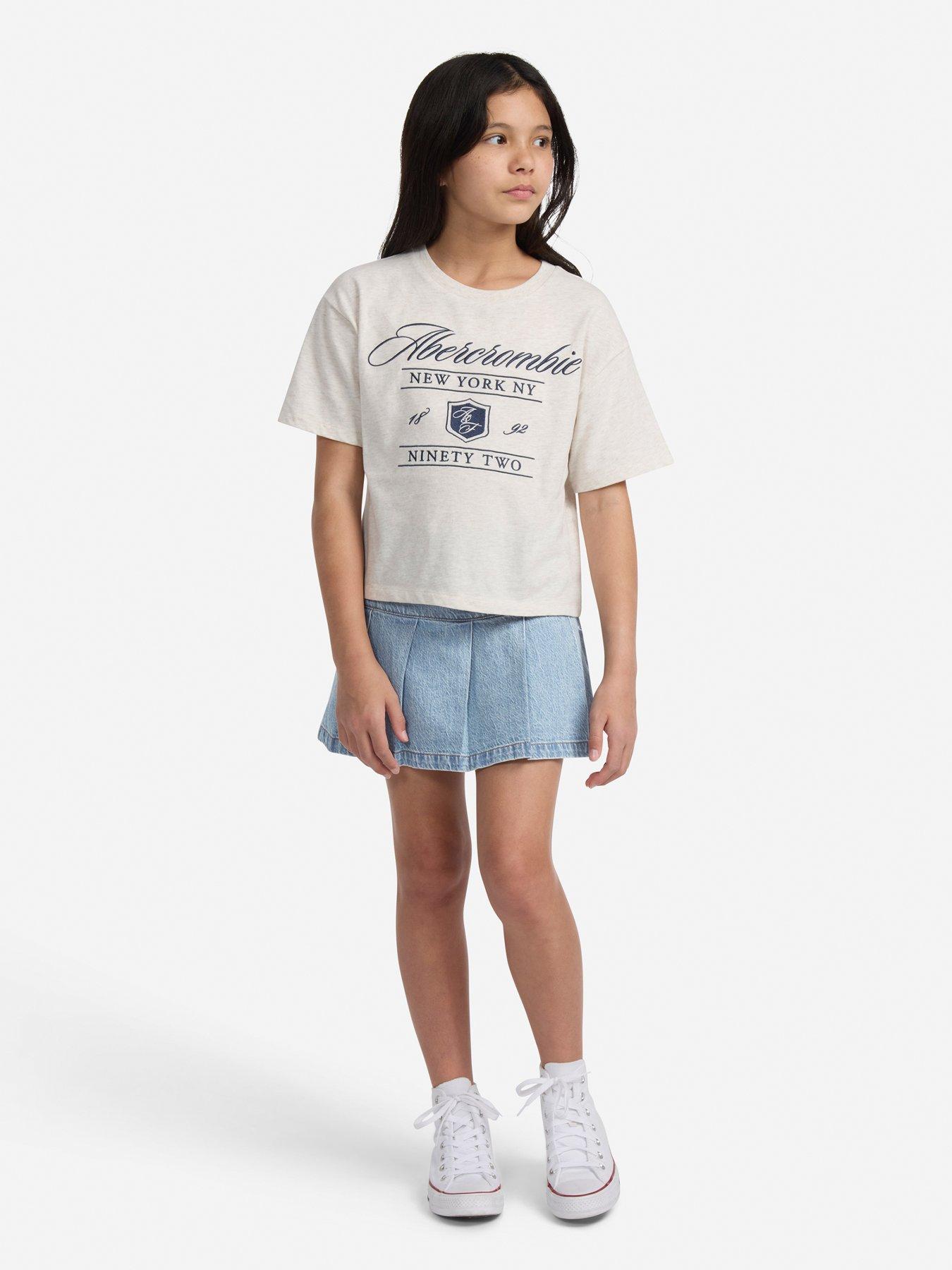 Image 3 of 6 of Abercrombie & Fitch Girls Pull Tab Pleated Skort - Blue
