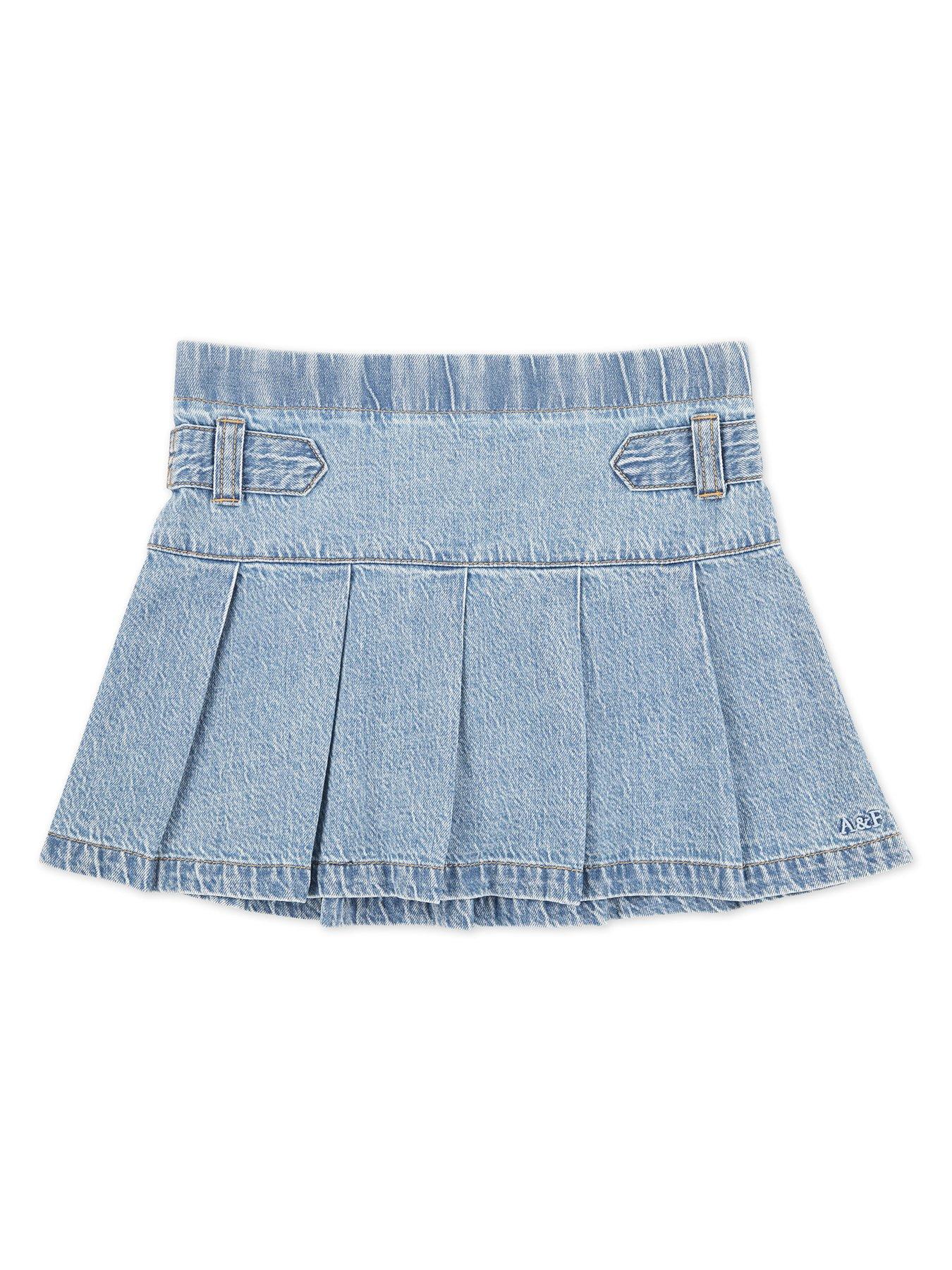 Image 4 of 6 of Abercrombie & Fitch Girls Pull Tab Pleated Skort - Blue