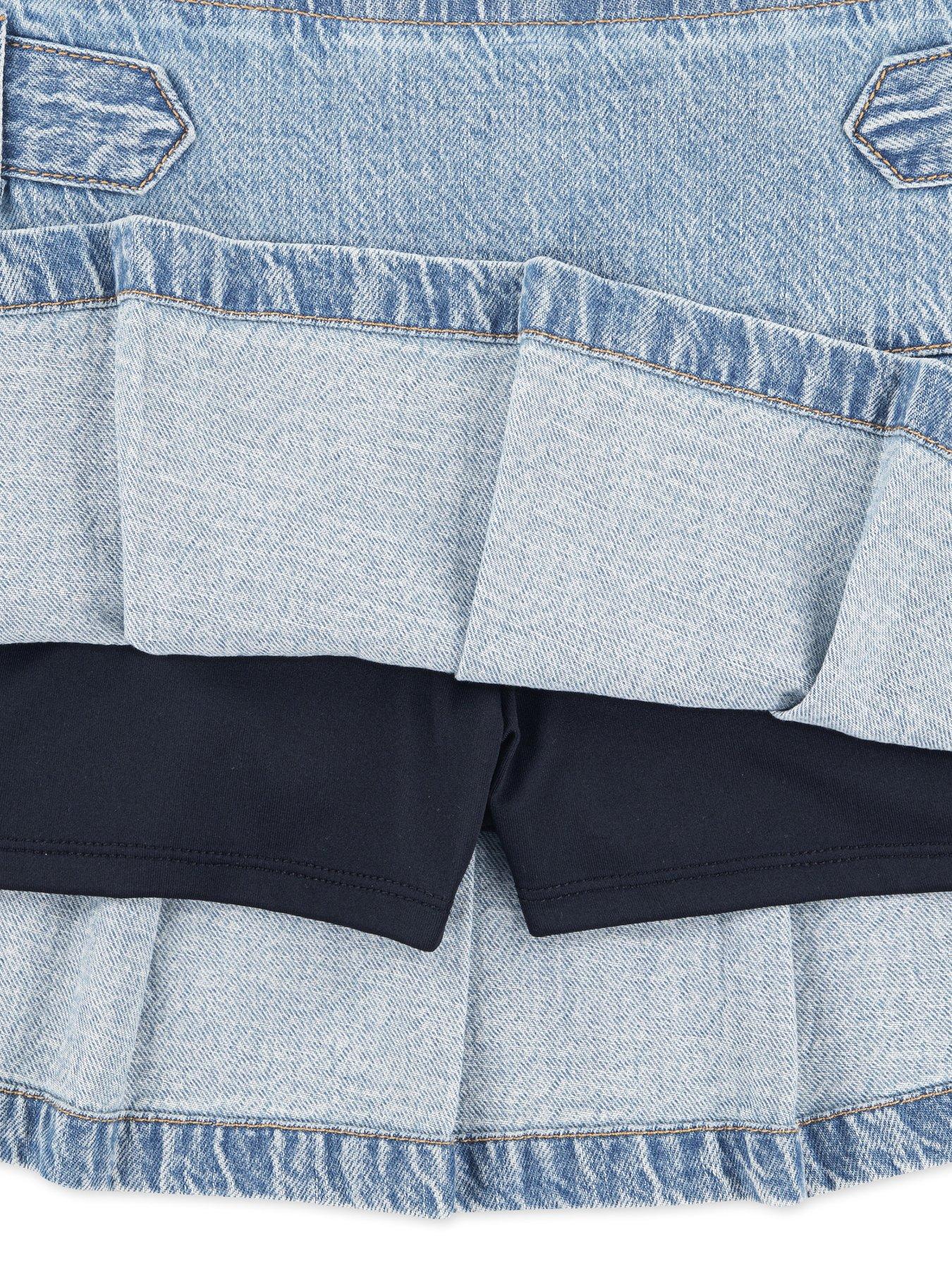 Image 5 of 6 of Abercrombie & Fitch Girls Pull Tab Pleated Skort - Blue