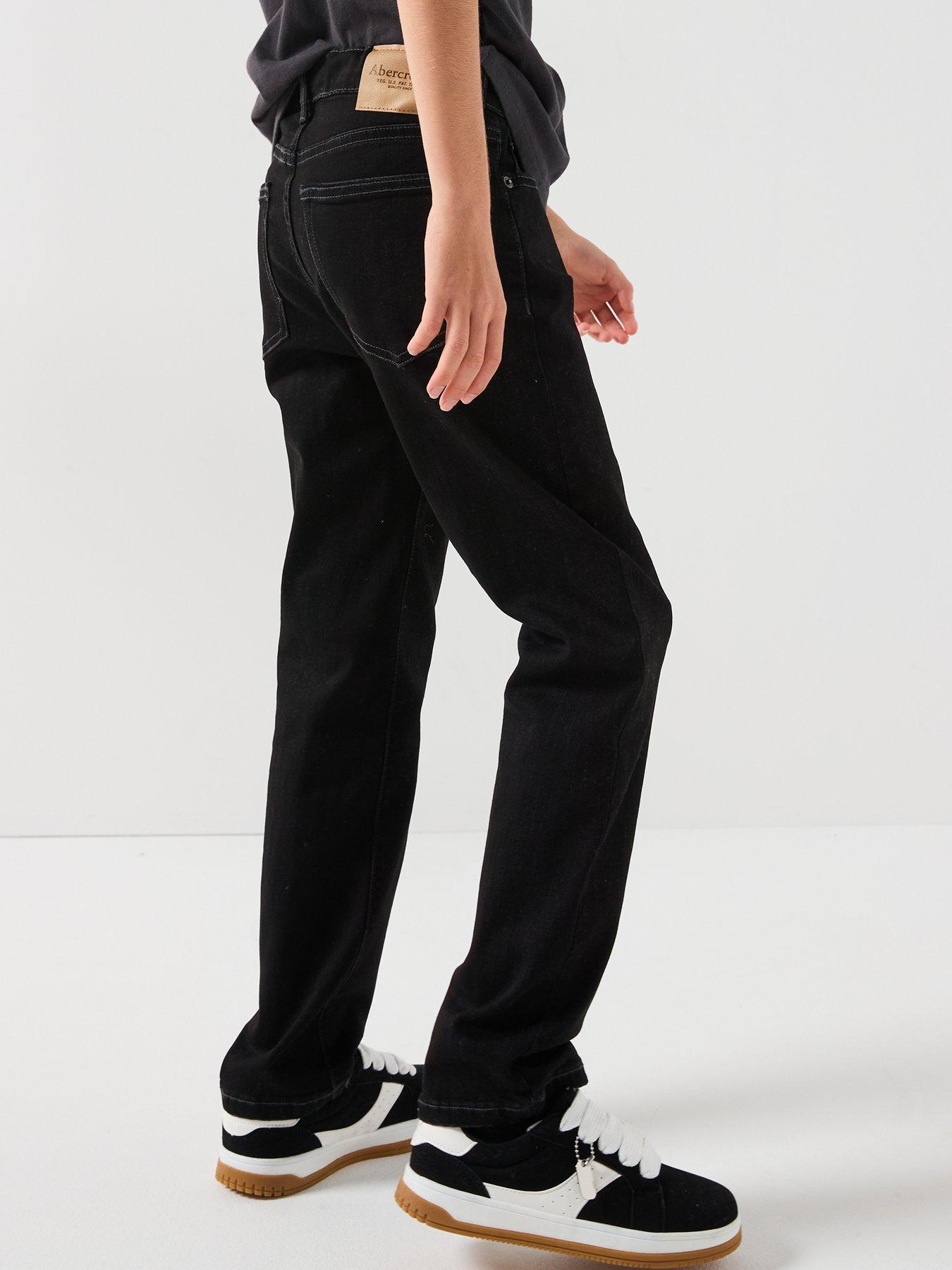 Image 2 of 6 of Abercrombie & Fitch Boys Straight Fit Jeans - Dark Blue