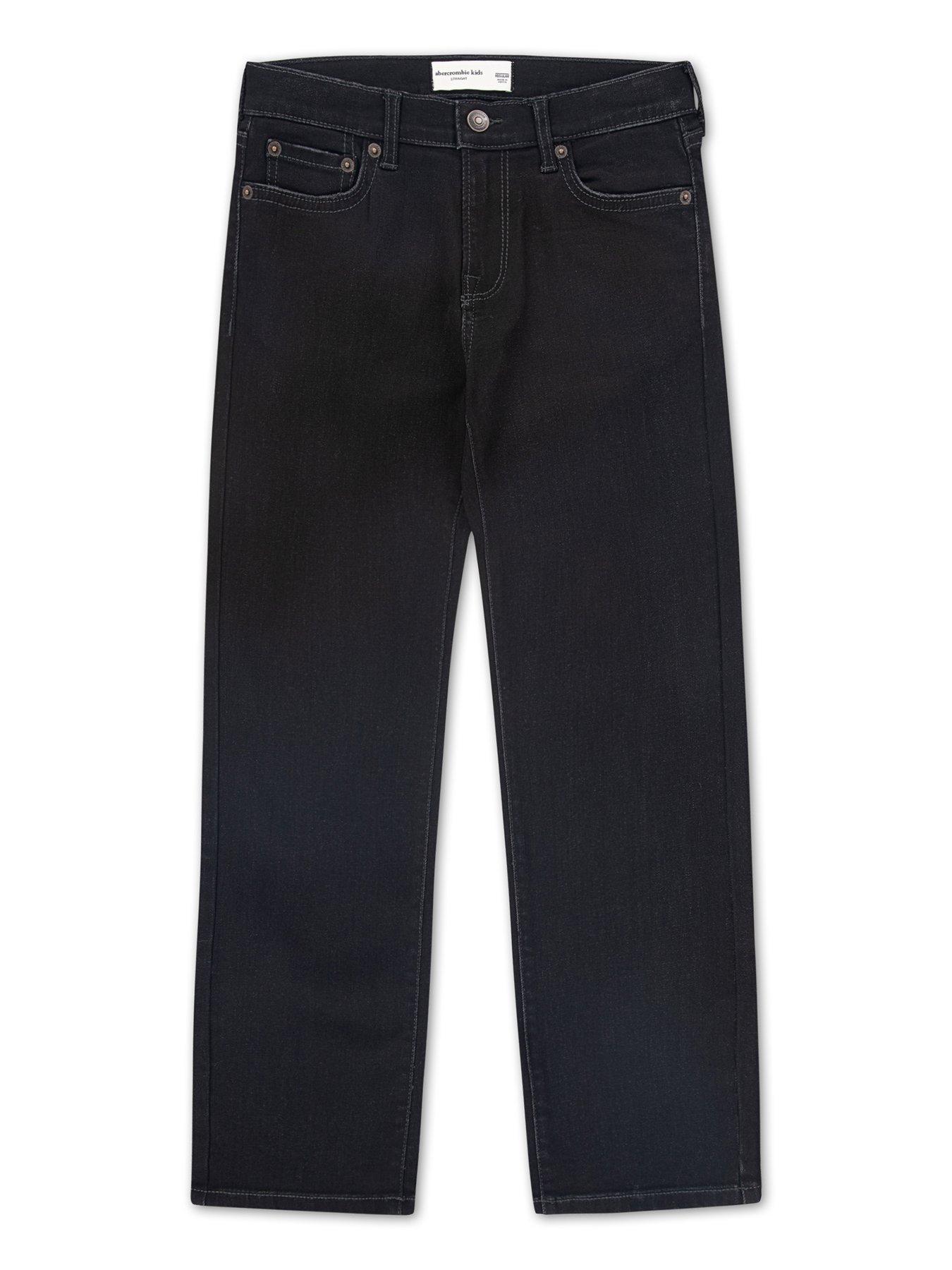 Image 5 of 6 of Abercrombie & Fitch Boys Straight Fit Jeans - Dark Blue