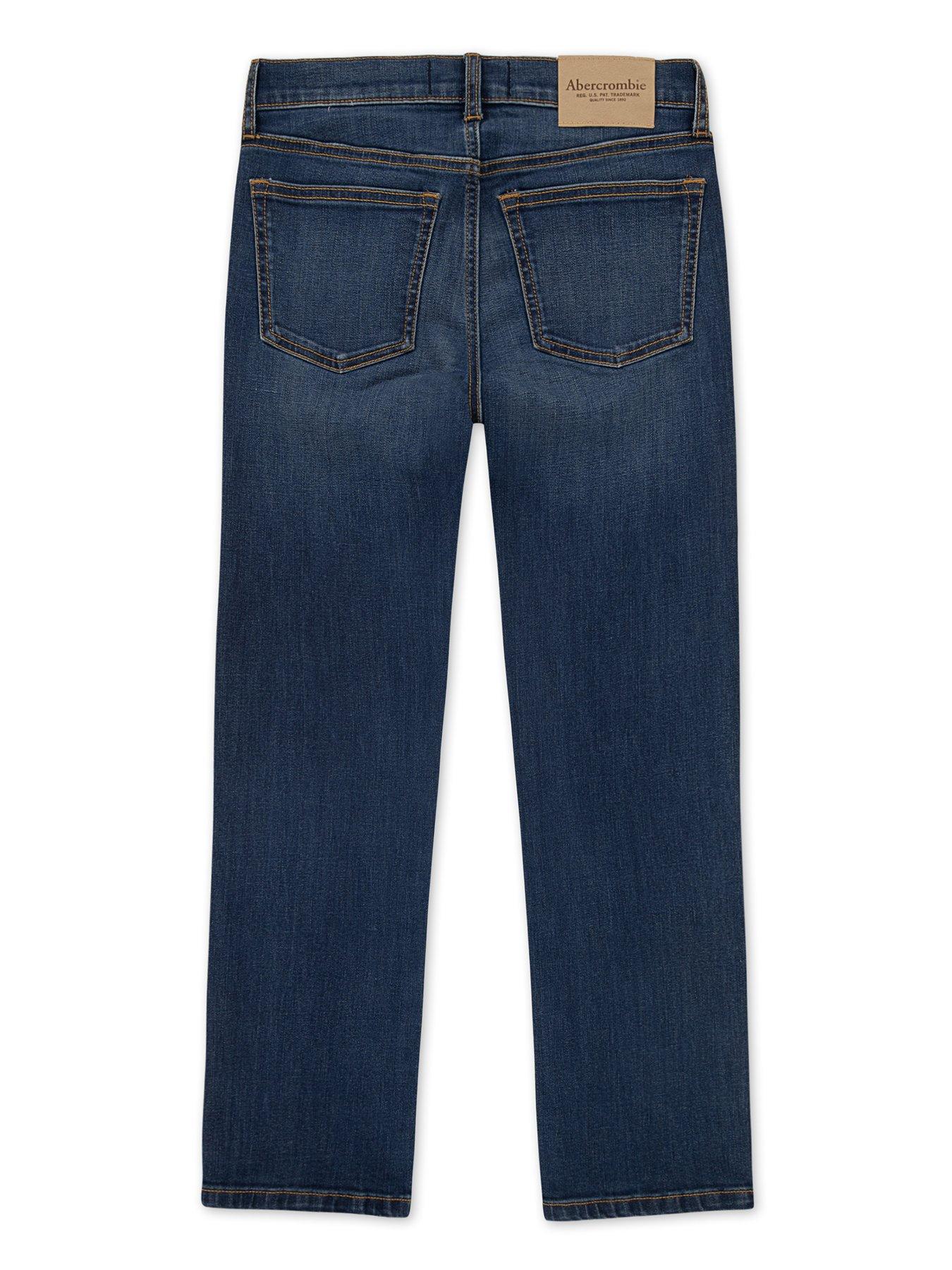 Image 4 of 6 of Abercrombie & Fitch Boys Straight Fit Jeans - Blue