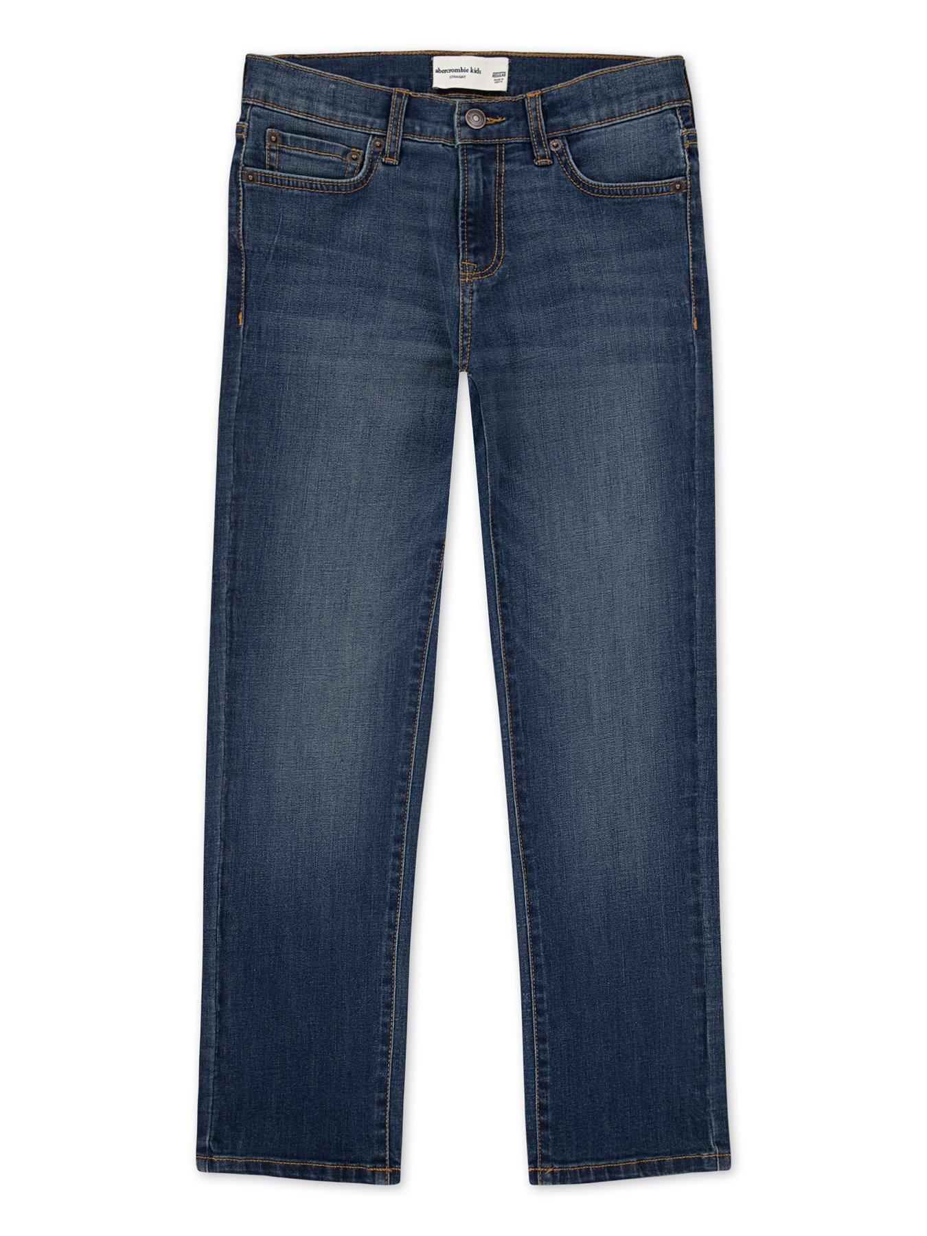 Image 5 of 6 of Abercrombie & Fitch Boys Straight Fit Jeans - Blue
