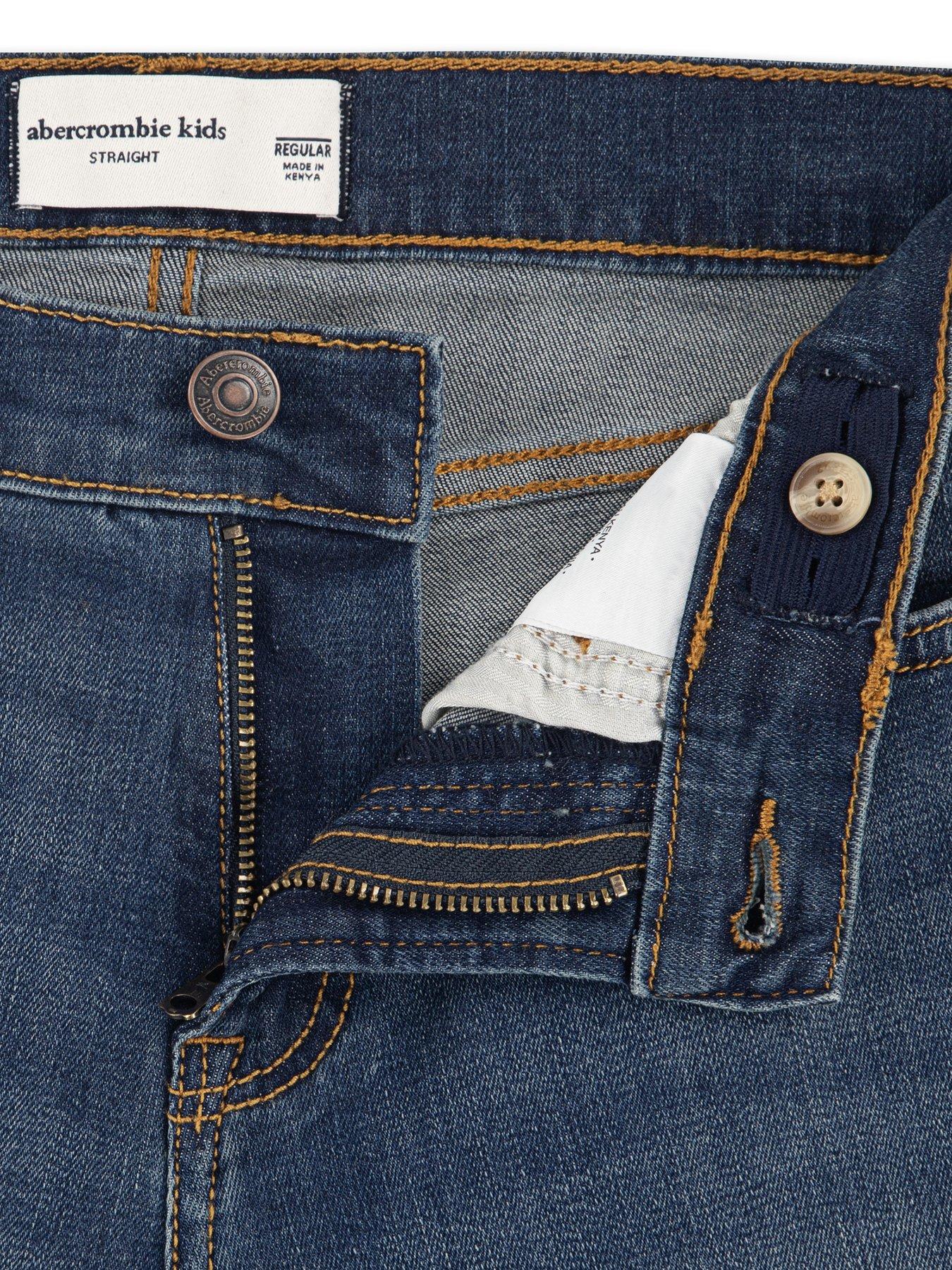 Image 6 of 6 of Abercrombie & Fitch Boys Straight Fit Jeans - Blue