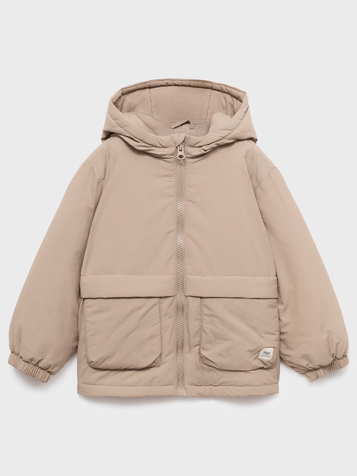 Mango Younger Boys Hooded Coat - Beige