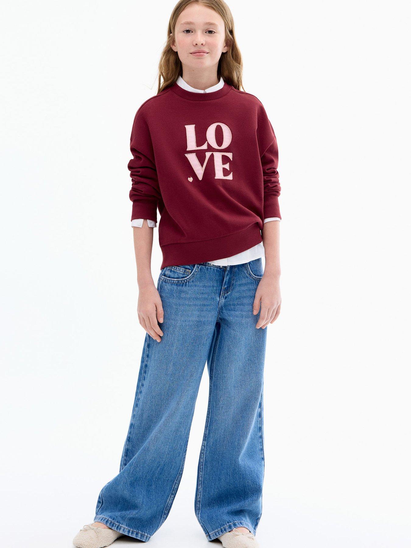 Image 1 of 3 of Mango Girls Love Sweat - Dark Red
