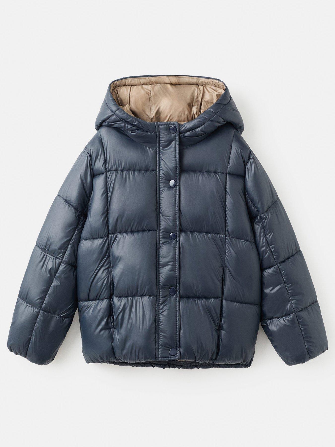 Image 2 of 5 of Mango Girls Shine Padded Coat - Navy