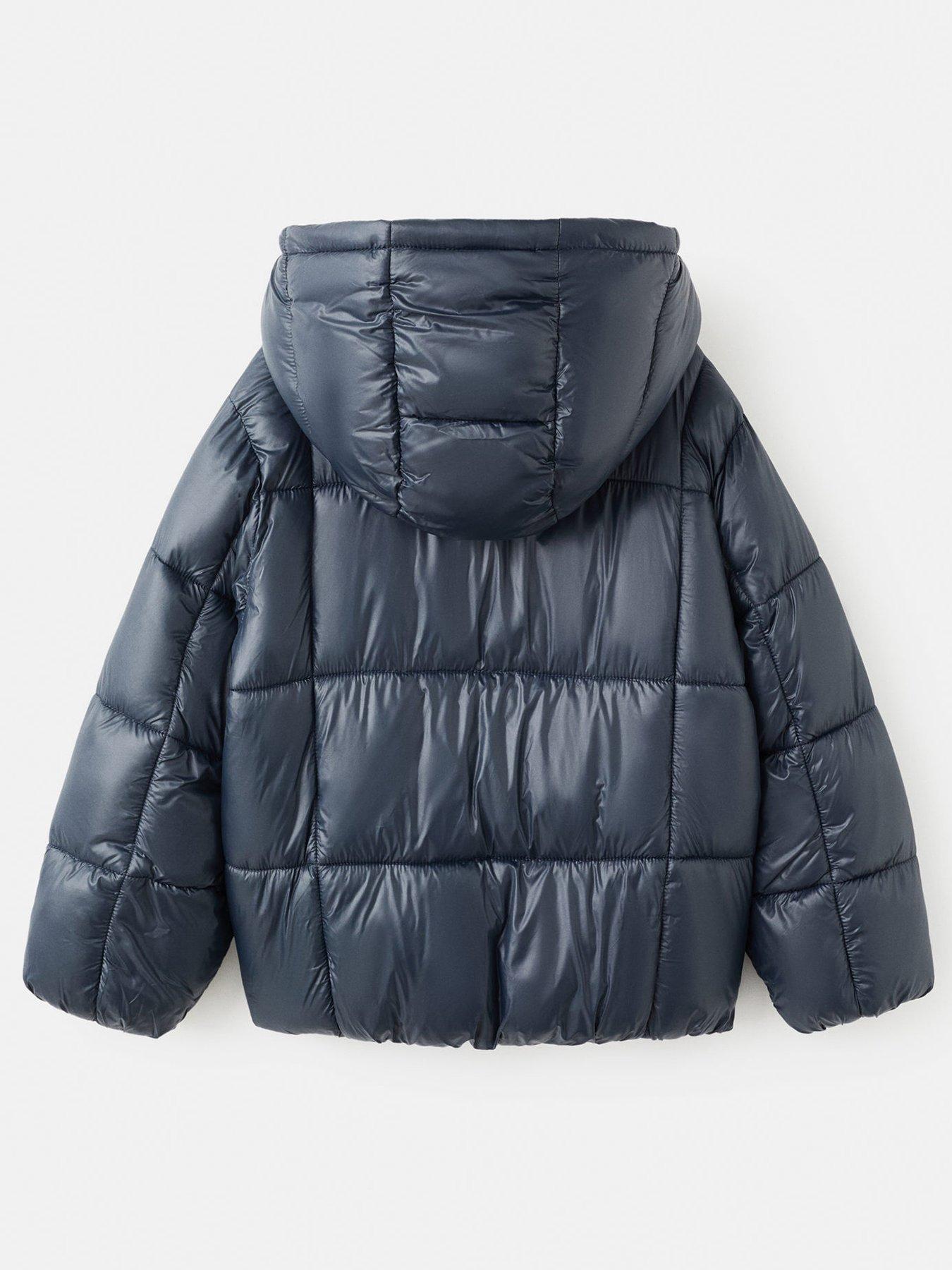 Image 3 of 5 of Mango Girls Shine Padded Coat - Navy