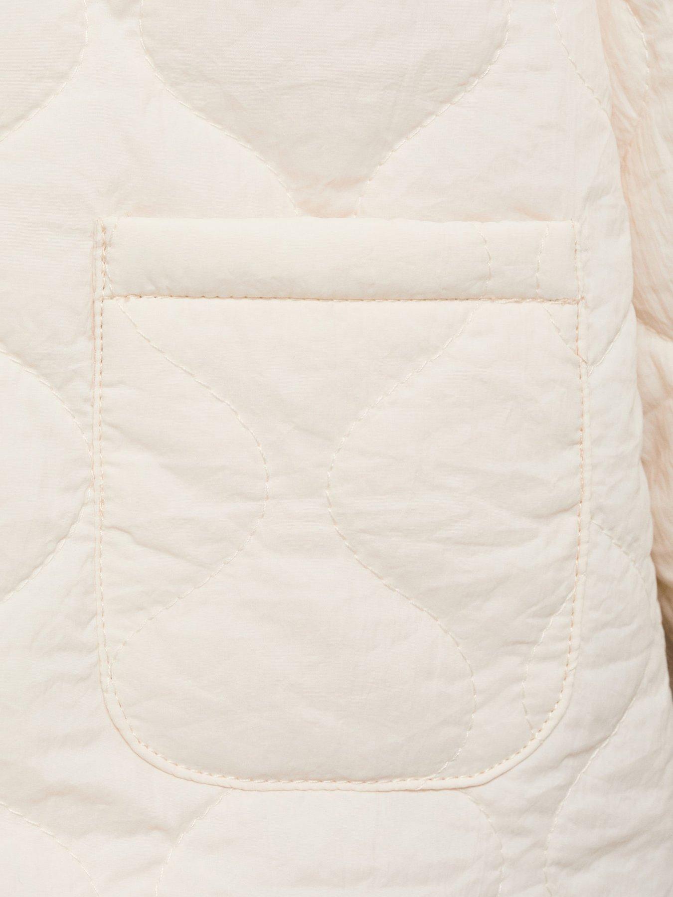 Image 4 of 4 of Mango Younger Girls Quilted Hooded Coat - Cream