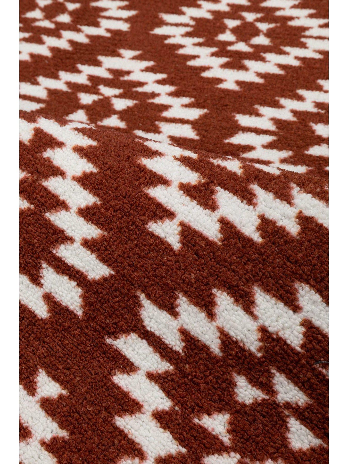 Image 3 of 4 of Aztec Terracotta Diamond Runner & Doormat Set