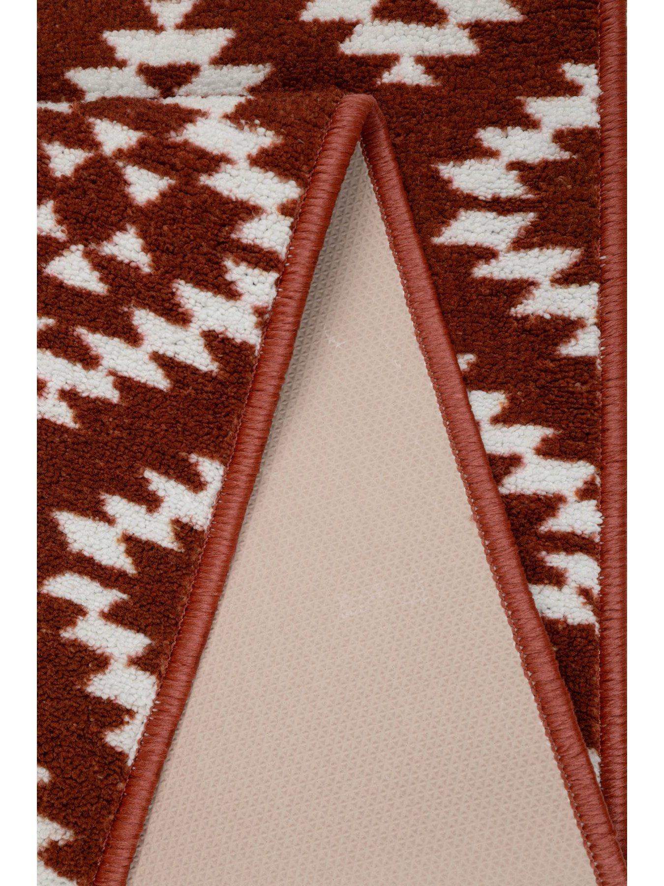 Image 4 of 4 of Aztec Terracotta Diamond Runner & Doormat Set