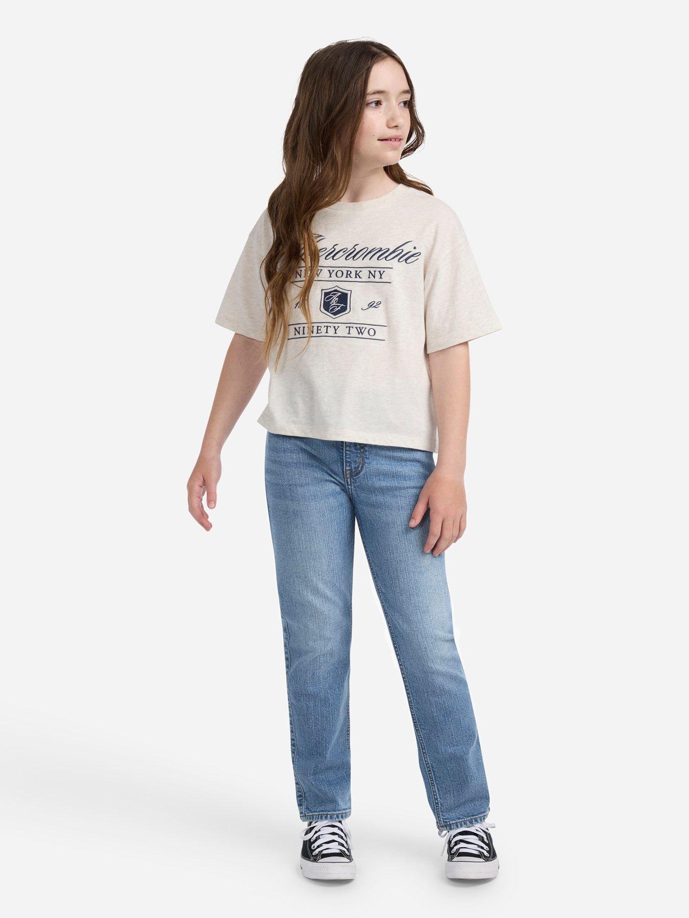 undefined Girls High Rise 90s Straight Jeans - Blue