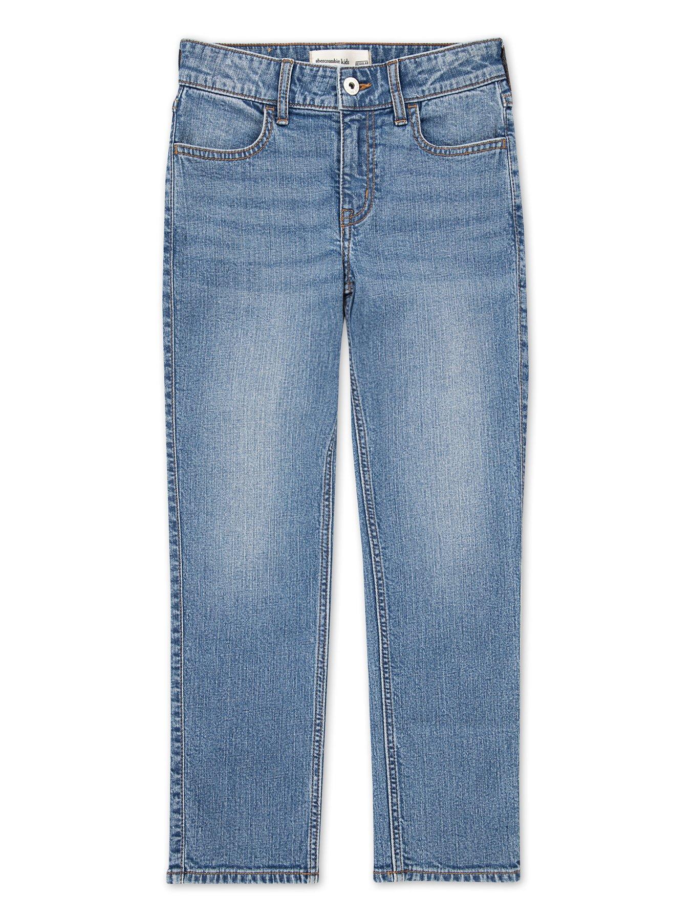 Image 6 of 6 of Abercrombie & Fitch Girls High Rise 90s Straight Jeans - Blue