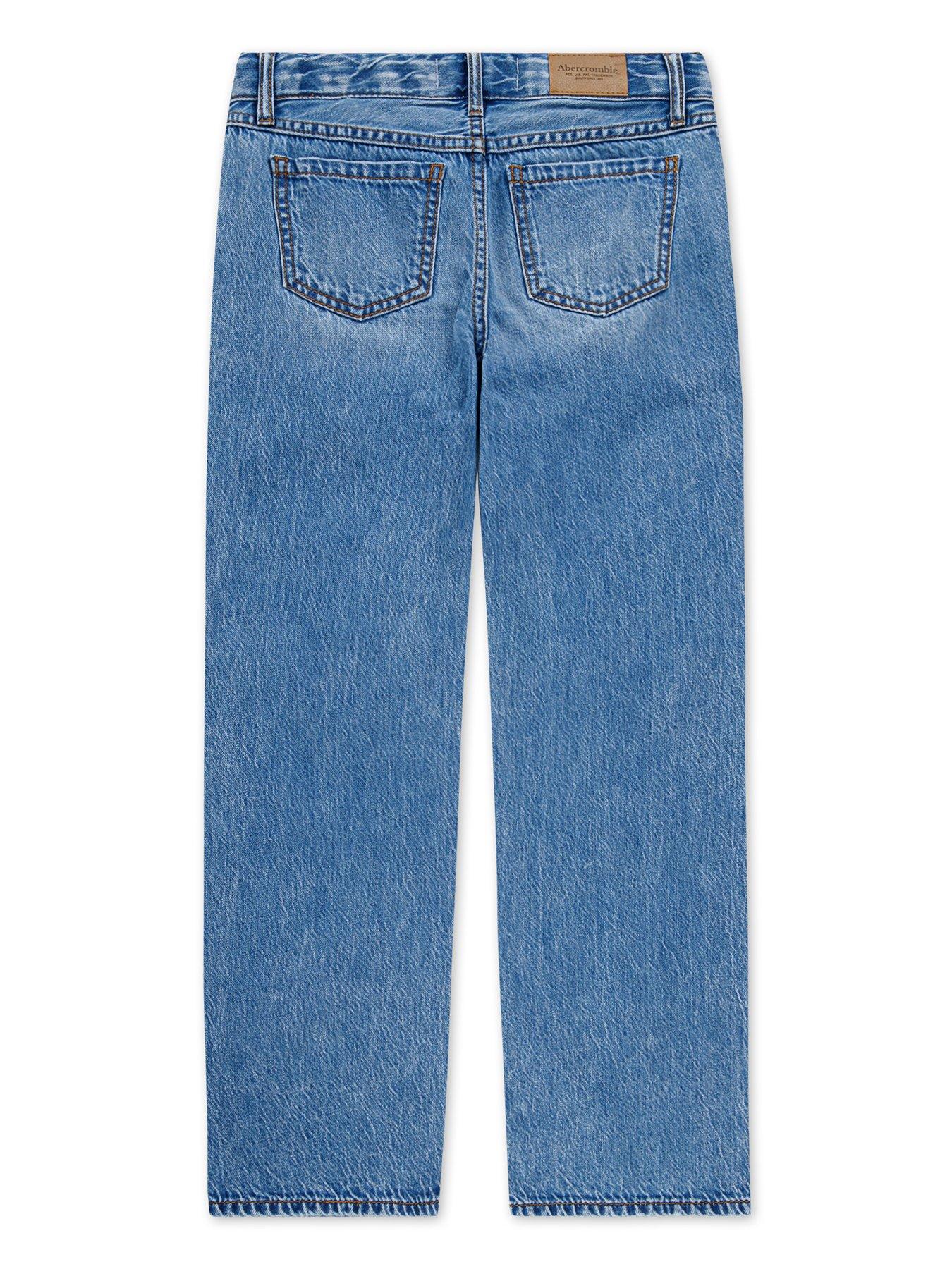 Image 5 of 6 of Abercrombie & Fitch Girls Low Rise Baggy Jeans - Blue