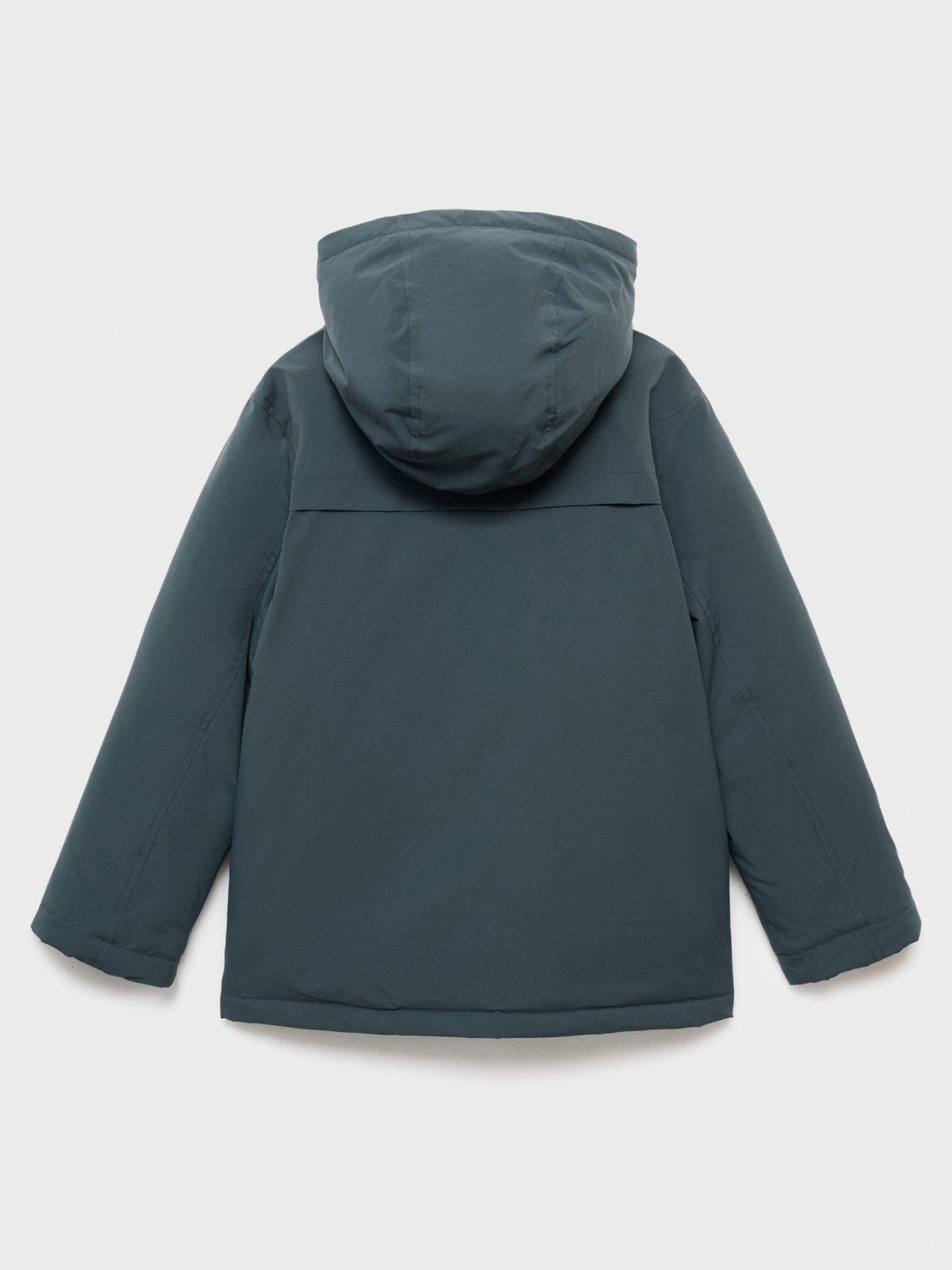  image of mango-boys-hooded-coat-dark-blue