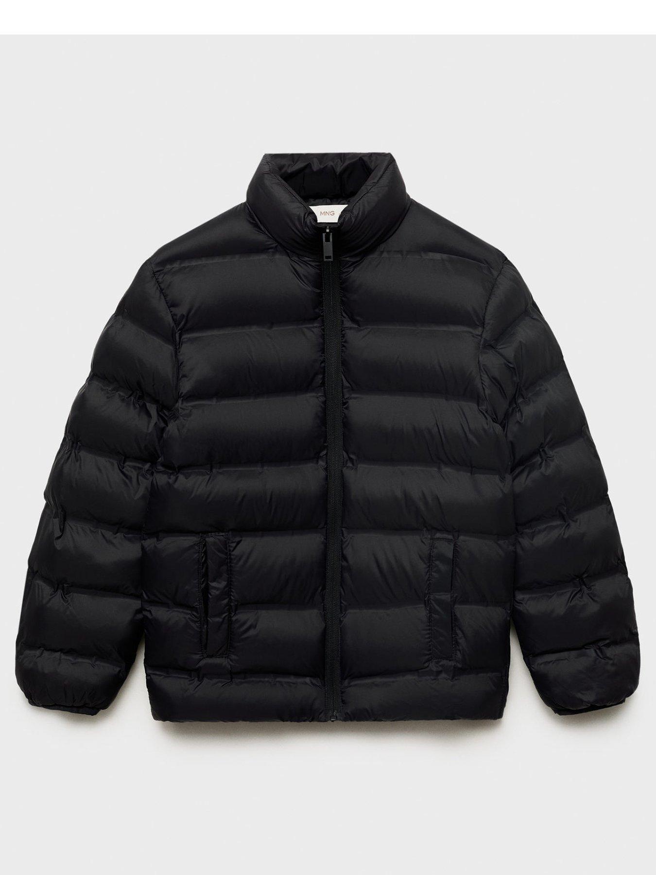 undefined Boys Quilted Coat - Black