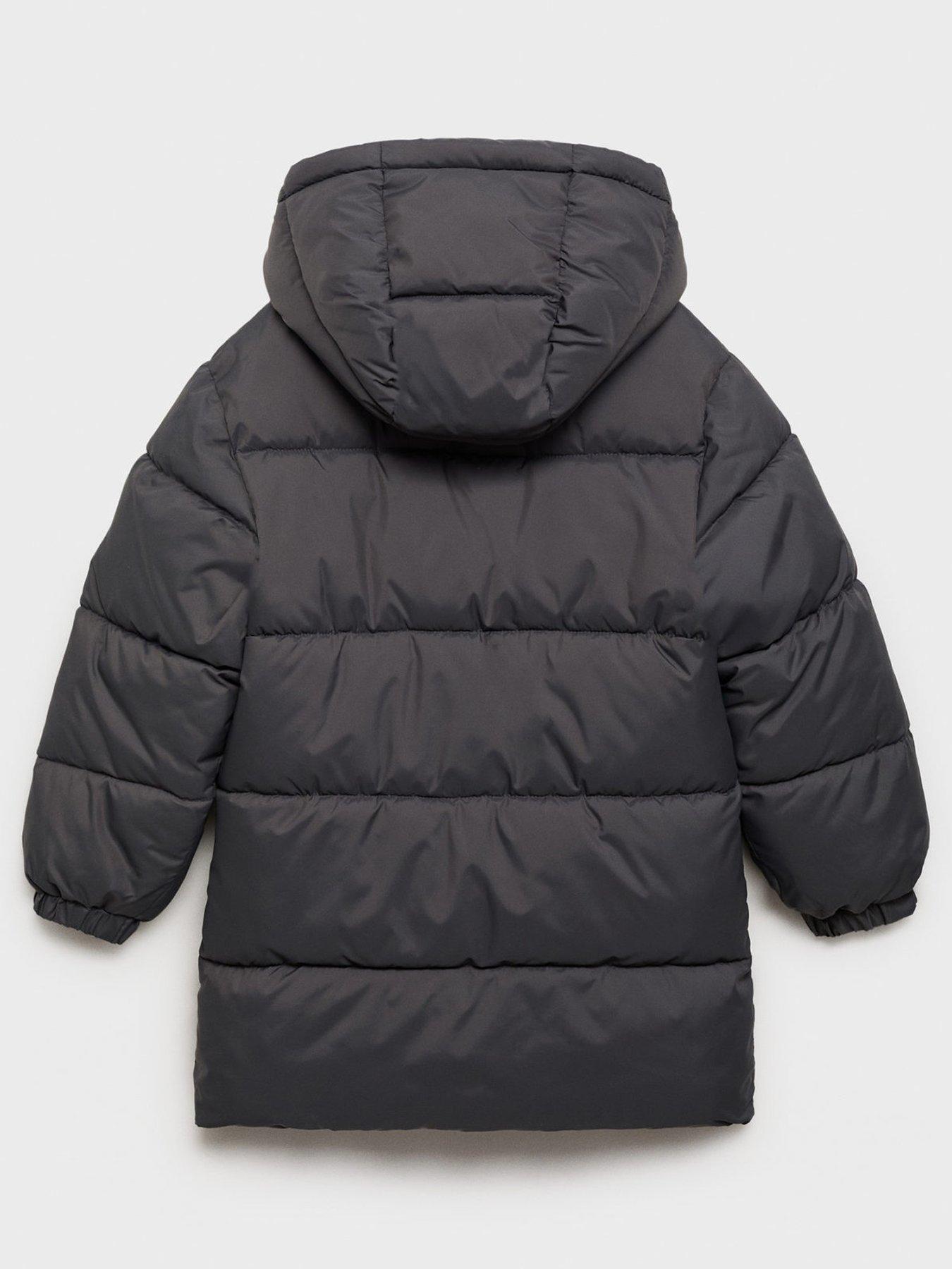 Image 2 of 4 of Mango Boys Longline Padded Coat - Dark Grey