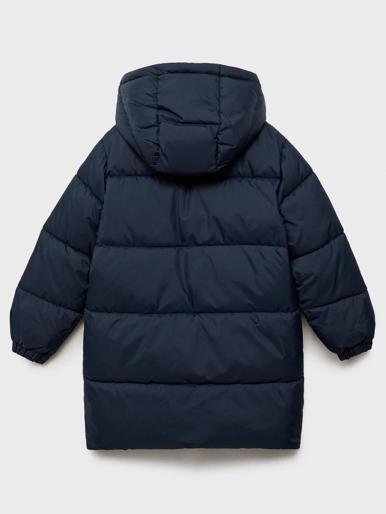 Image 2 of 4 of Mango Boys Longline Padded Coat - Navy