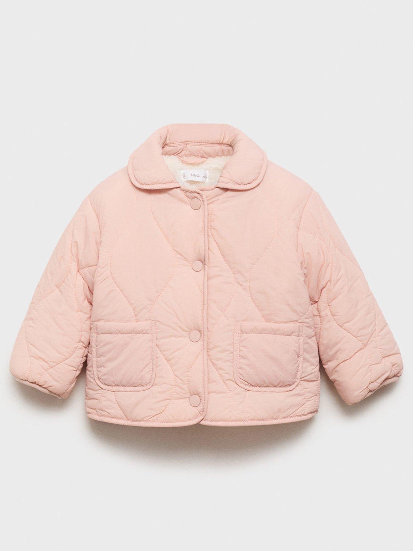 Image 1 of 4 of Mango Baby Girls Quilted Jacket - Light Pink