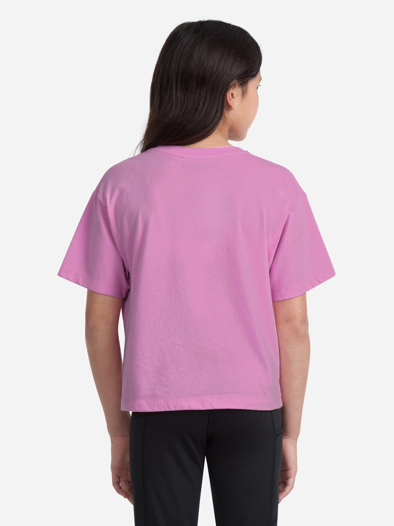 Image 2 of 6 of Abercrombie & Fitch Girls New York Crest Boxy Short Sleeve T-shirt - Pink