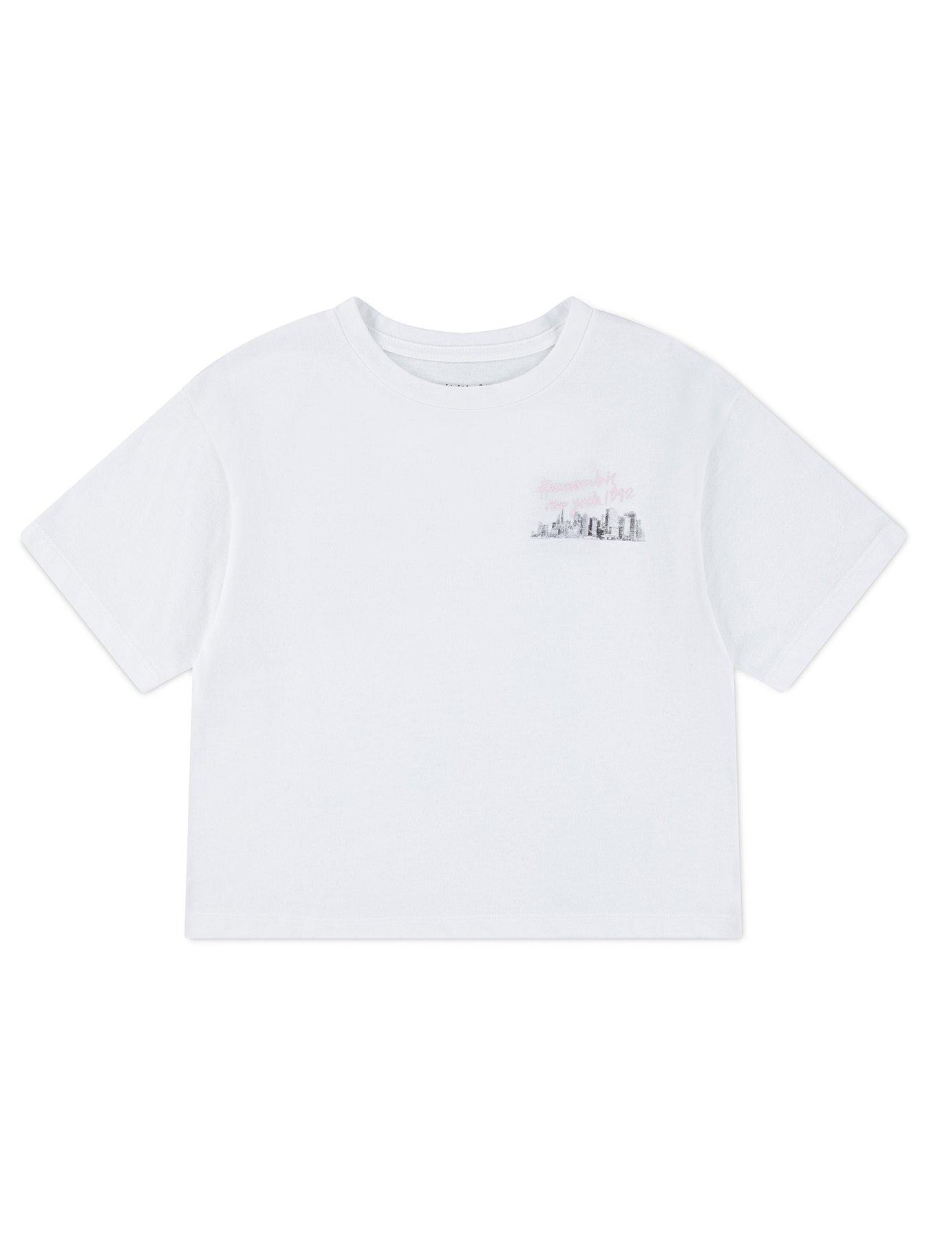 undefined Girls Nyc Streets Boxy Short Sleeve T-Shirt - White