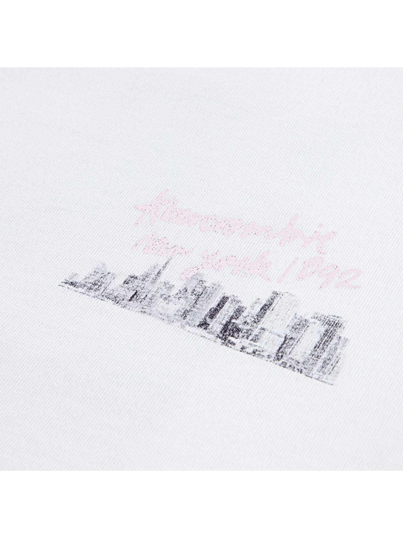 Image 3 of 3 of Abercrombie & Fitch Girls Nyc Streets Boxy Short Sleeve T-Shirt - White
